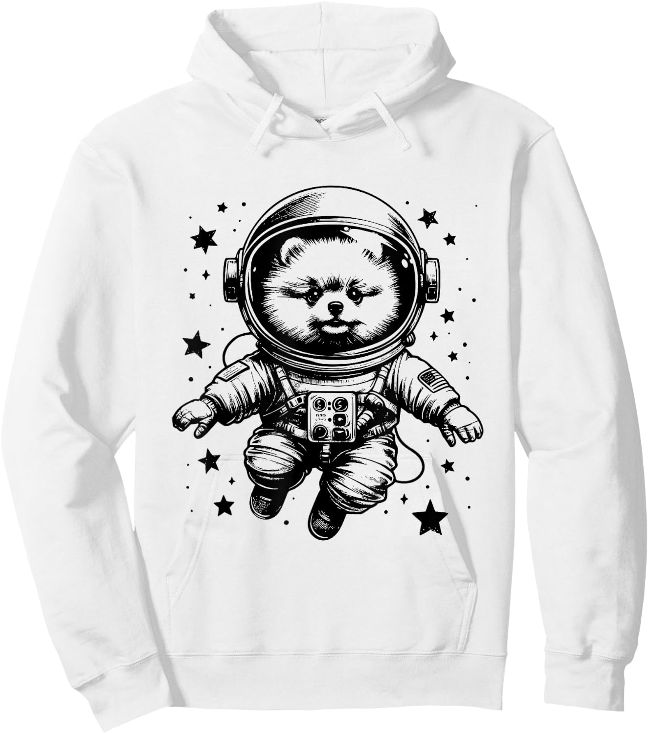 Dog Dad Mom Space - Astronaut Pomeranian Men Women Hoodie - Hoodie | White