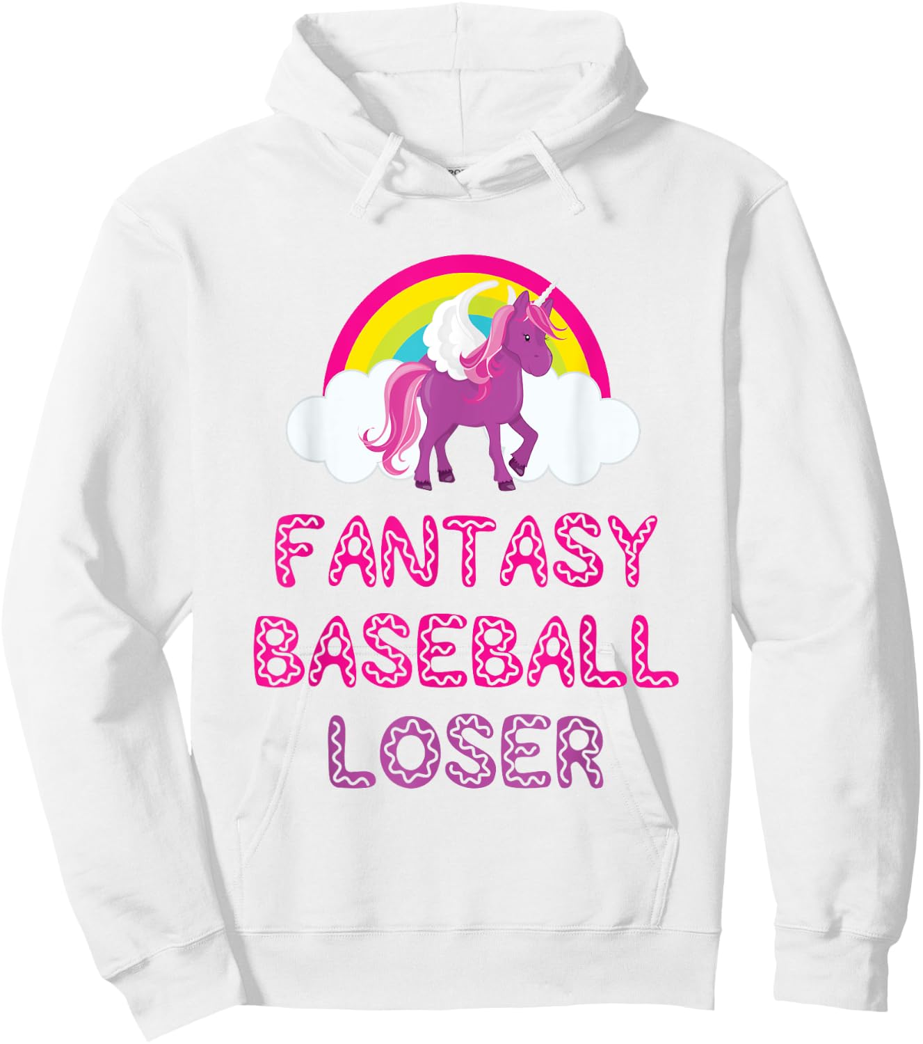 Fantasy Baseball Loser Unicorn Shirt For Bad Players Hoodie - Hoodie | White