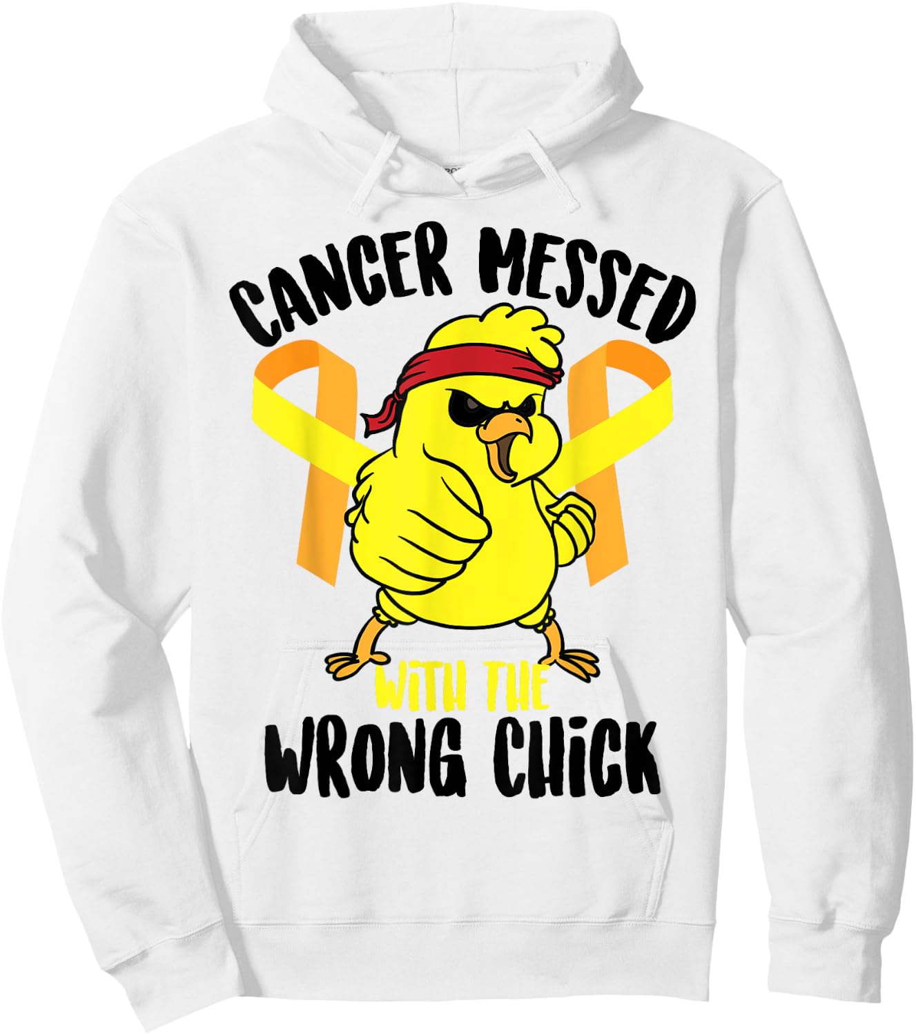 Cancer Messed With The Wrong Chick Survivor Shirt Funny Gift Hoodie - Hoodie | White