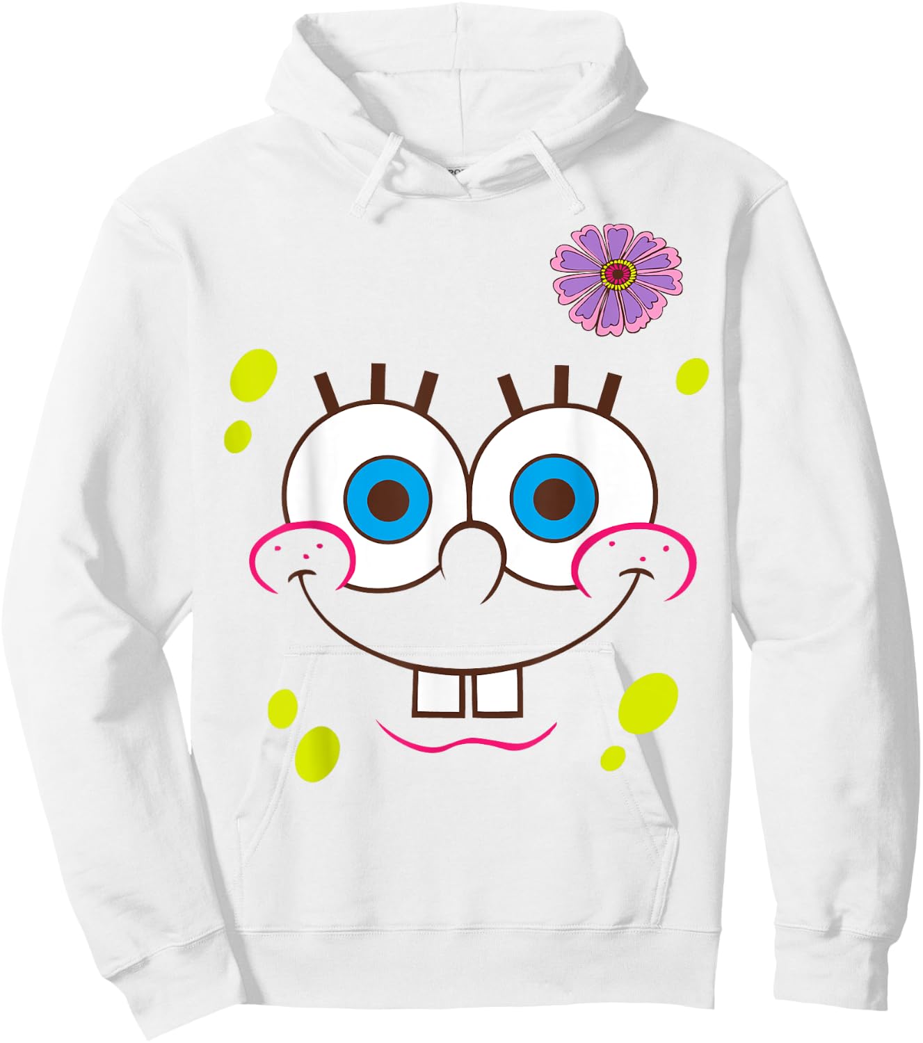 Spongebob SquarePants Flower Face Hoodie - Hoodie | White
