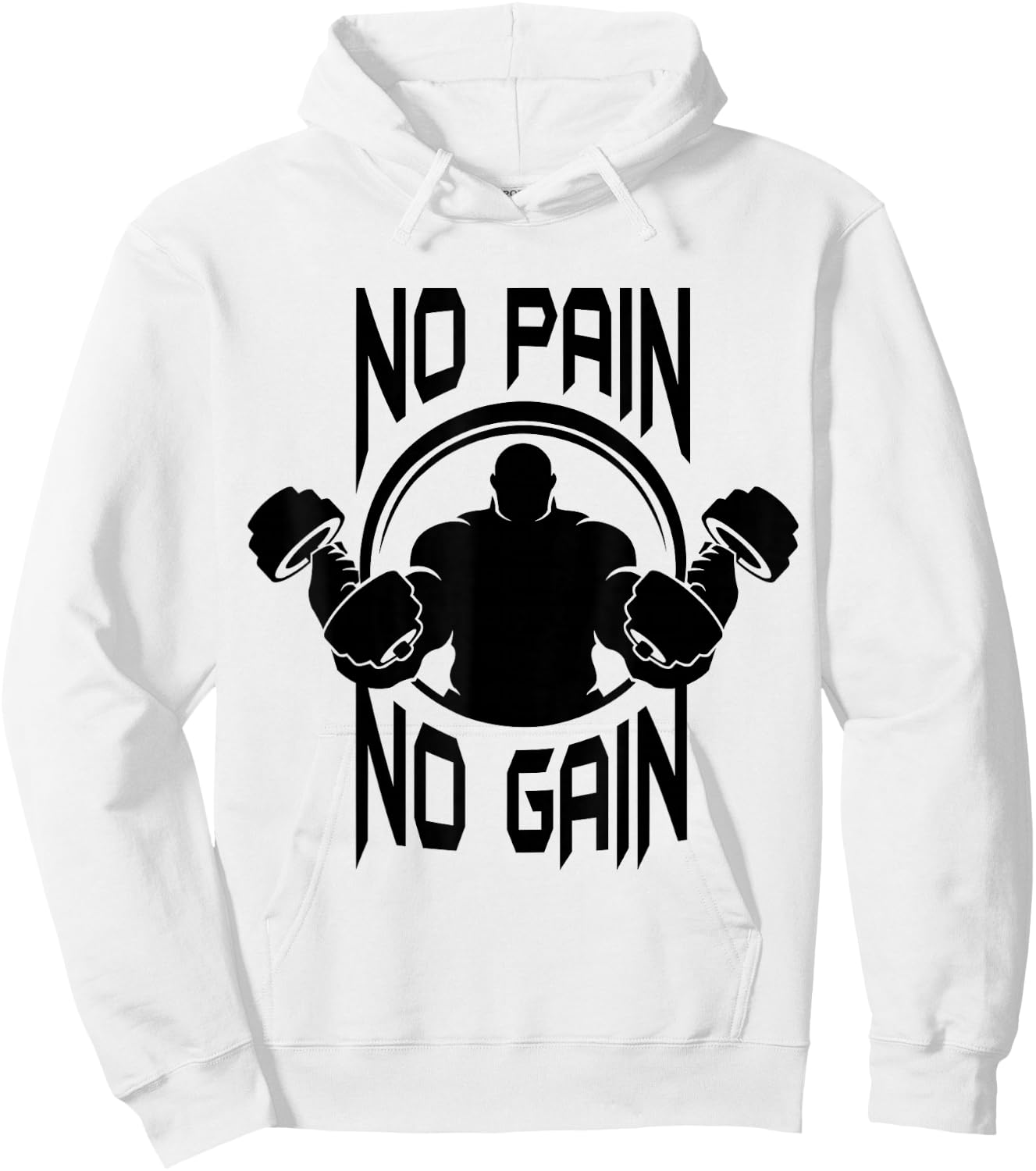 C386 NO PAIN NO GAIN Gym T Shirt Workout Fitness Motivation Hoodie - Hoodie | White
