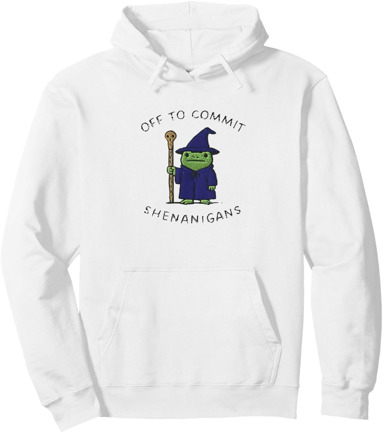 Off to Commit Shenanigans Frog Hoodie - Hoodie | White