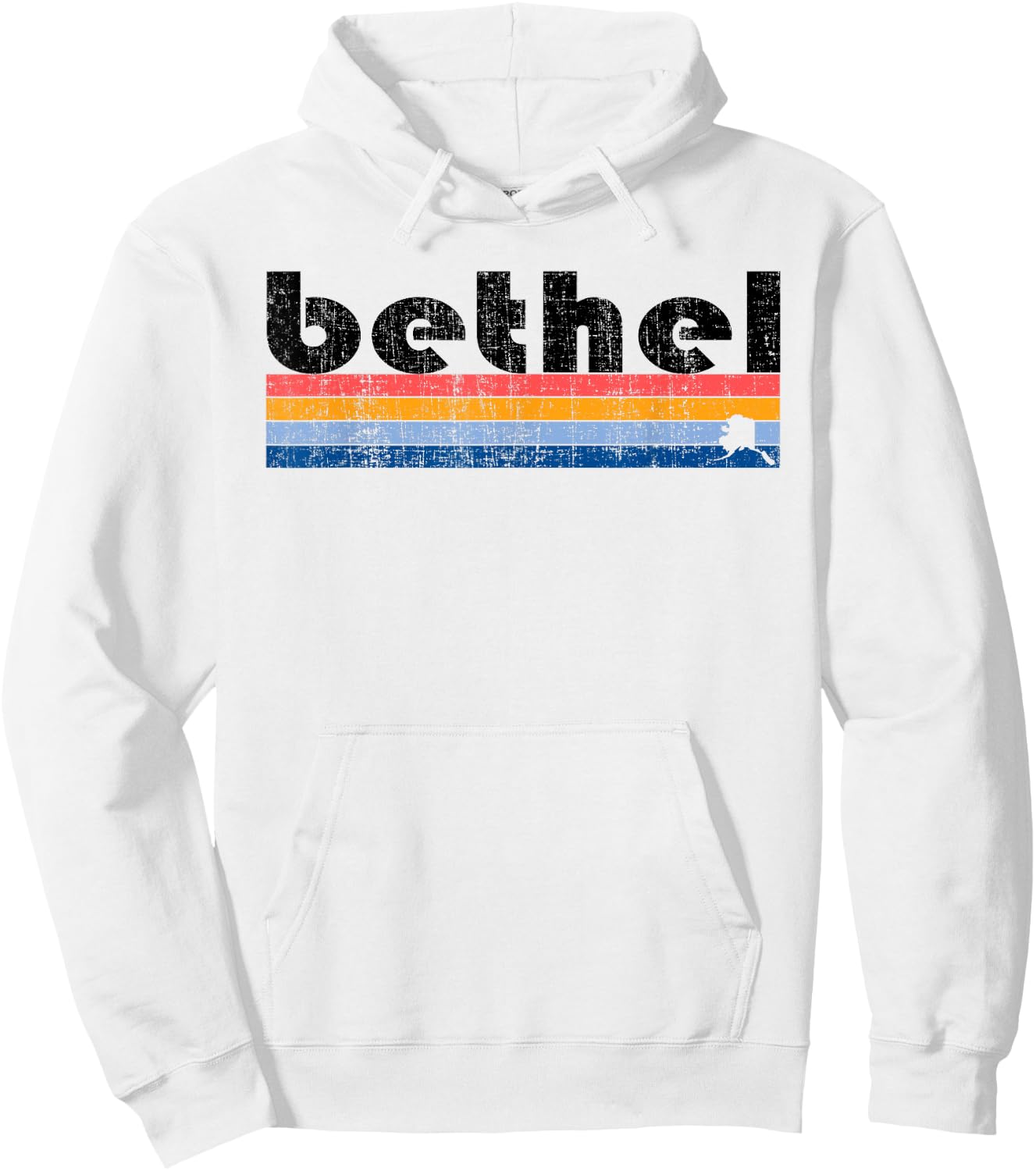 Vintage 80s Style Bethel AK Hoodie - Hoodie | White
