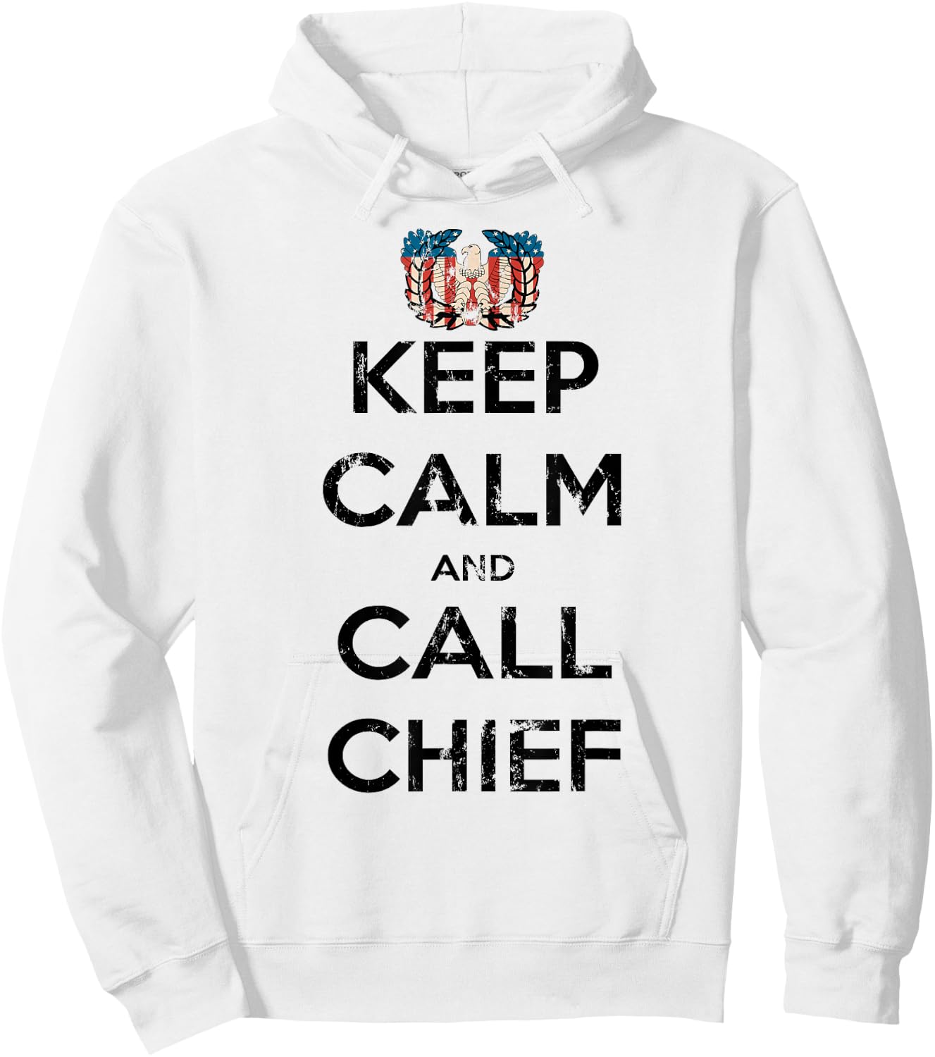 KEEP CALM and CALL CHIEF Warrant Officer Corps Eagle Rising Hoodie - Hoodie | White