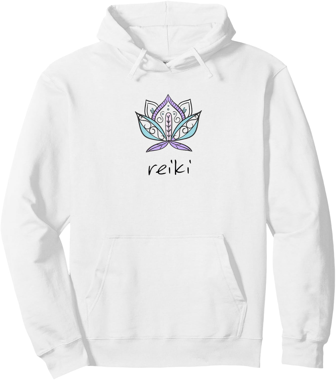 Cute Reiki T Shirt Lotus Healing Energy Spiritual Shirt Hoodie - Hoodie | White