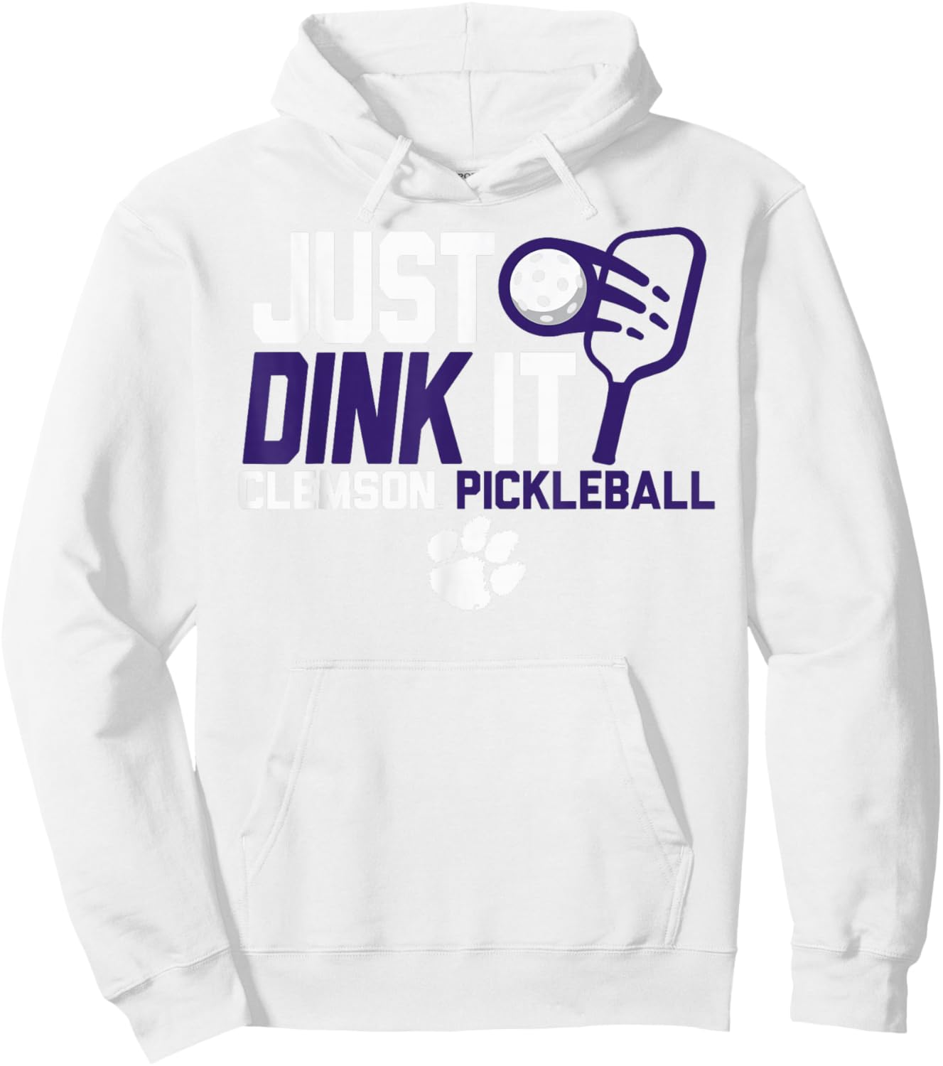 Clemson Tigers Pickleball Dink Orange Officially Licensed Hoodie - Hoodie | White