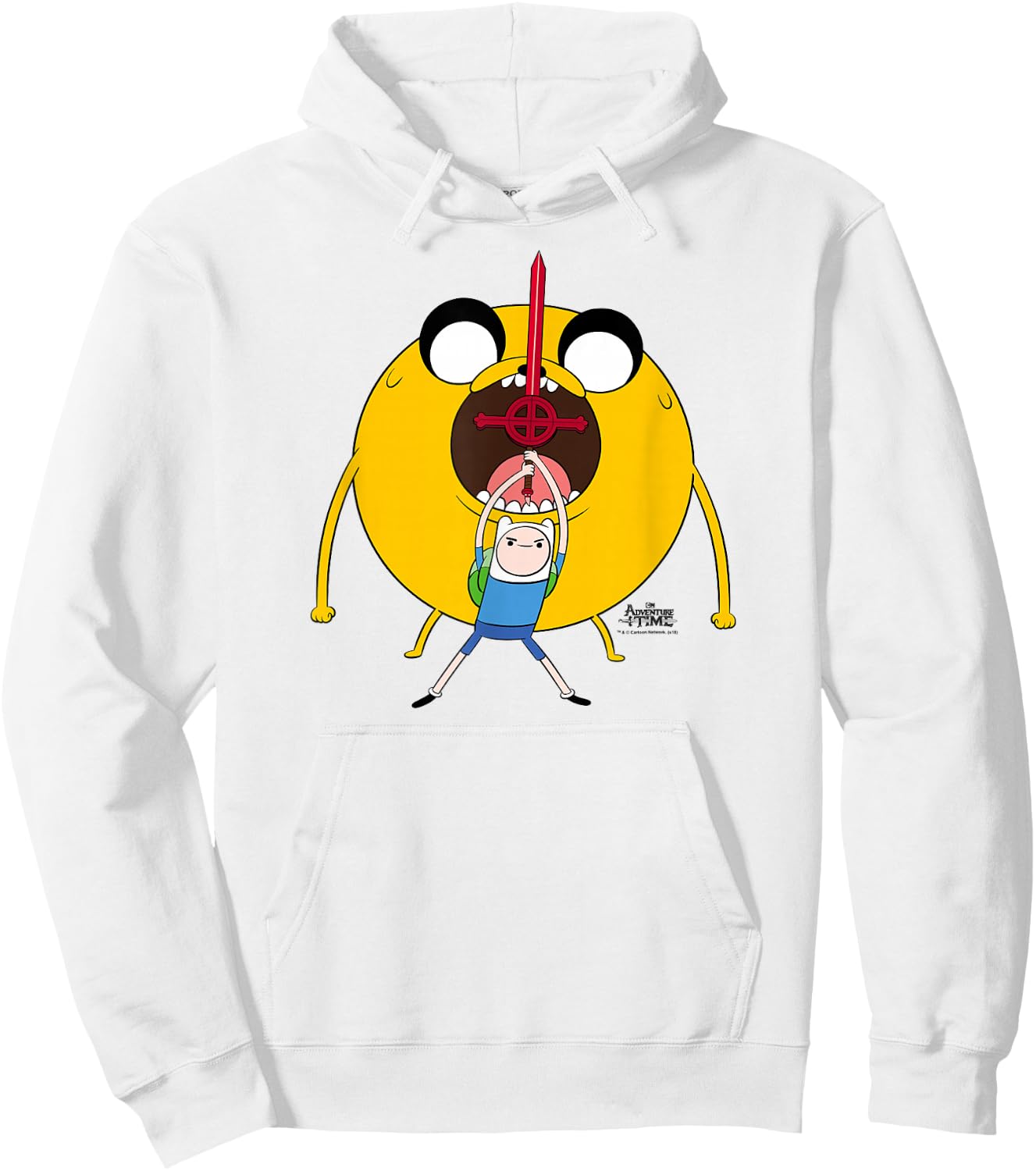 Adventure Time Finn and Jake Big Sword Hoodie - Hoodie | White