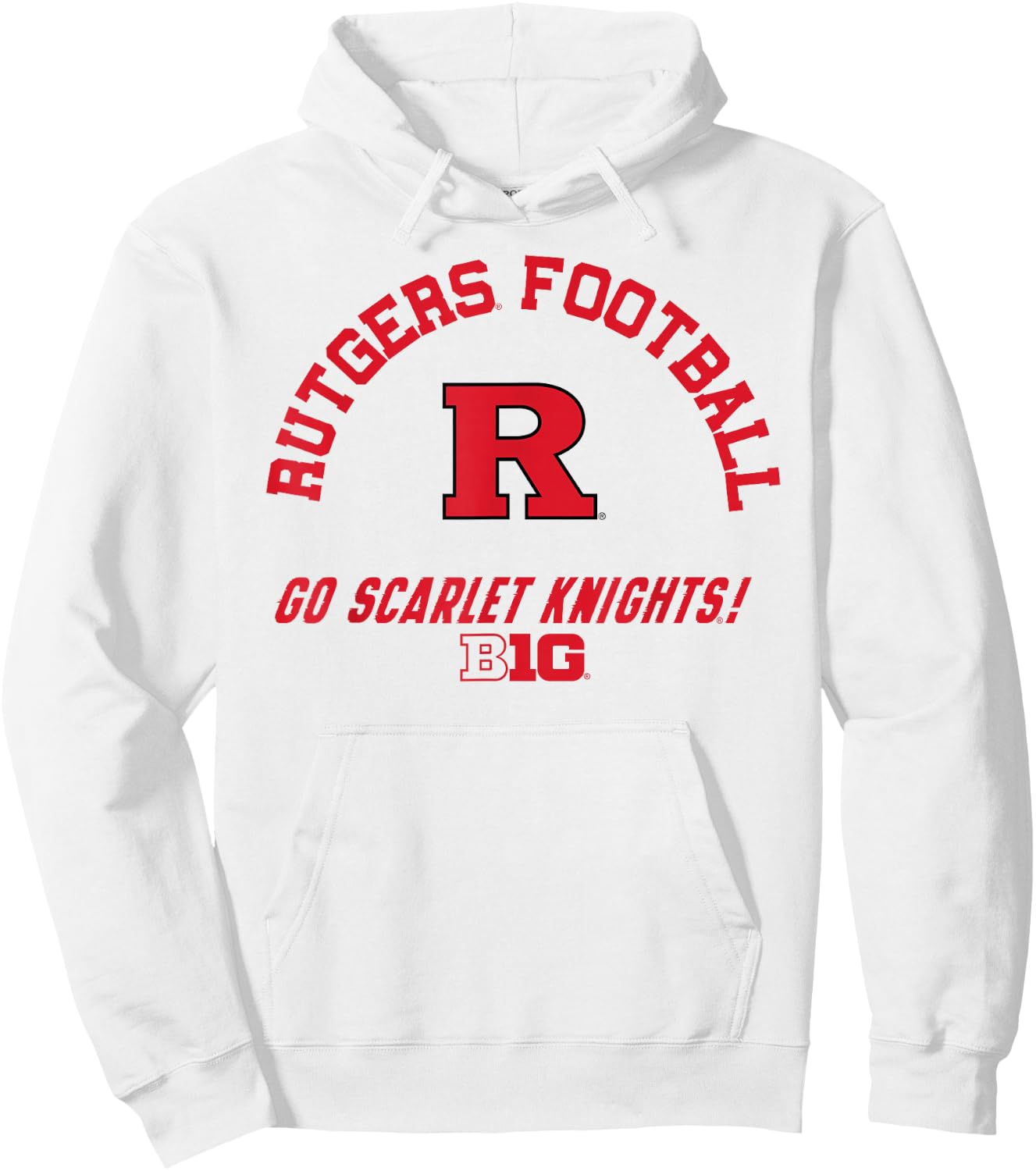 Rutgers Scarlet Knights Big 10 Football Officially Licensed Hoodie - Hoodie | White