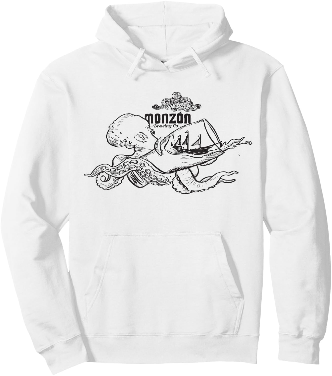 Octopus and Pint: Hoodie - Hoodie | White