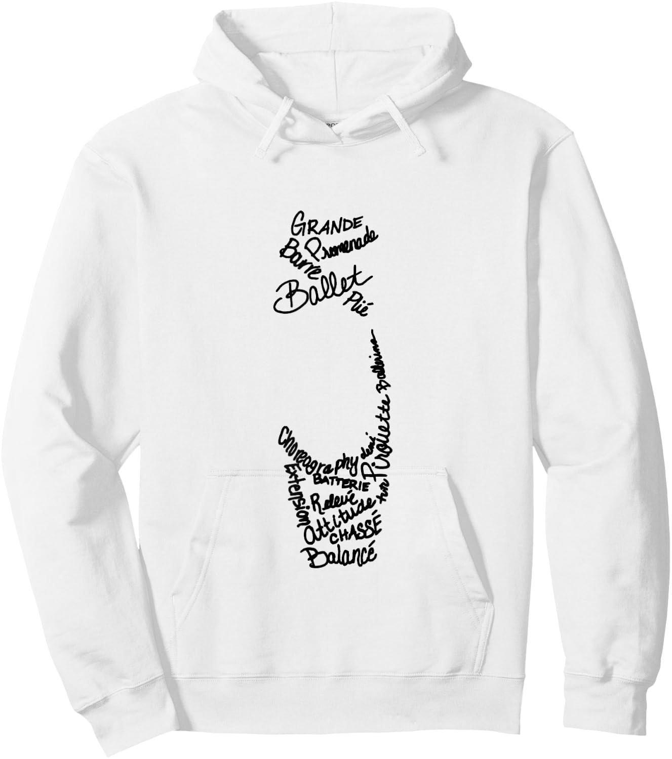 Ballet Pointe Shoe Terms Words Hoodie - Hoodie | White