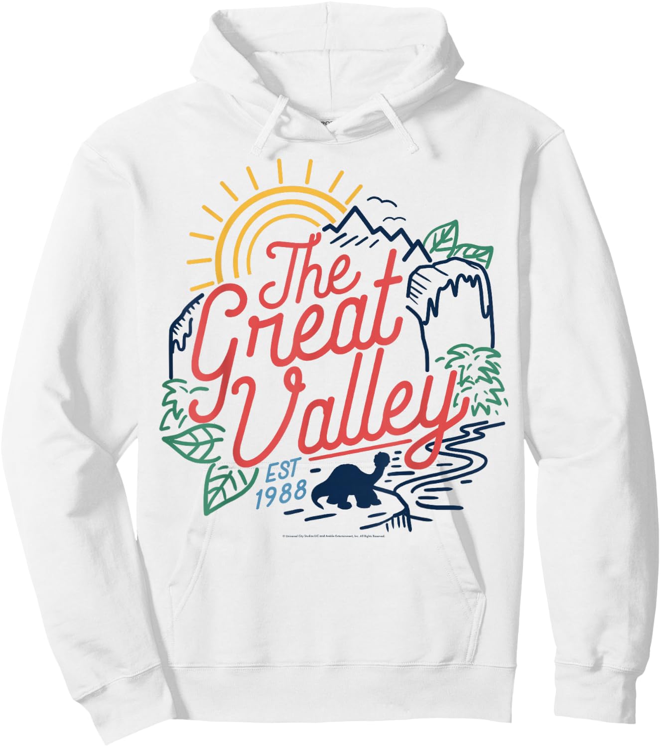 Land Before Time The Great Valley Littlefoot Silhouette Hoodie - Hoodie | White