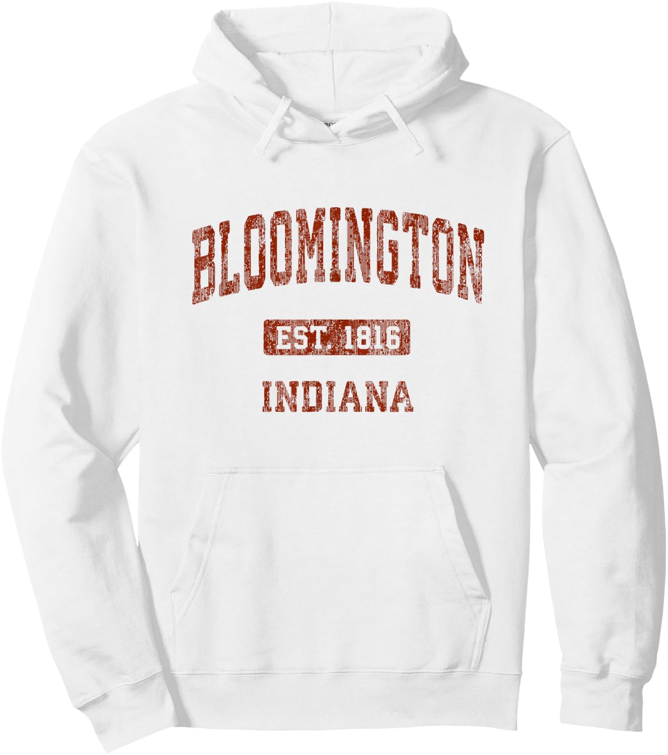 Bloomington Indiana IN Vintage Athletic Sports Design Hoodie - Hoodie | White