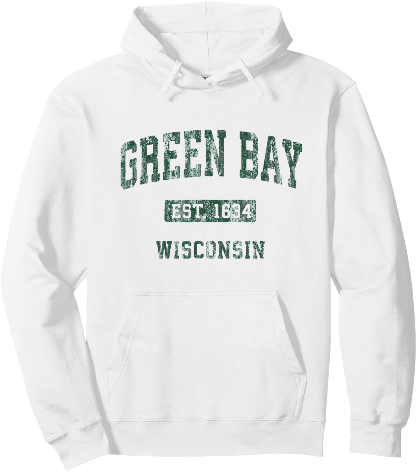 Green Bay Wisconsin WI Vintage Athletic Sports Design Hoodie - Hoodie | White