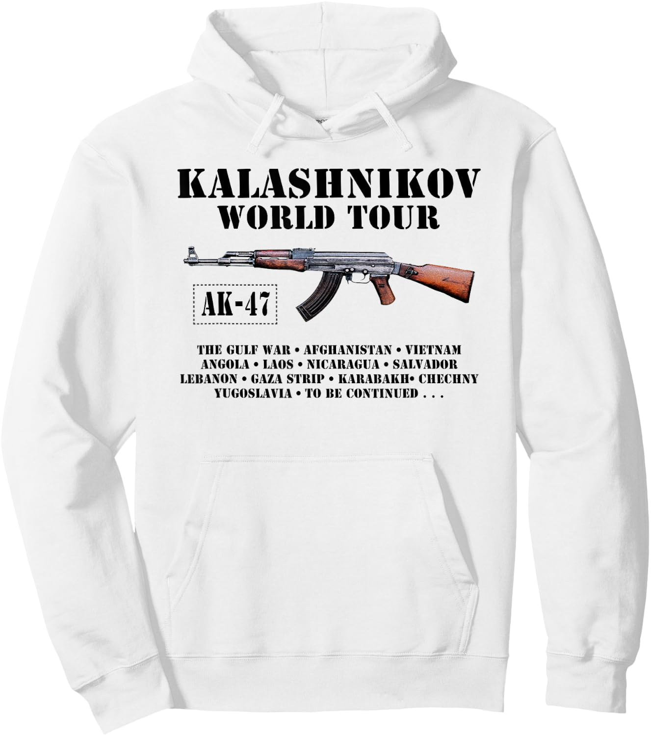 AK-47 Kalashnikov World Tour T Shirt Hoodie - Hoodie | White