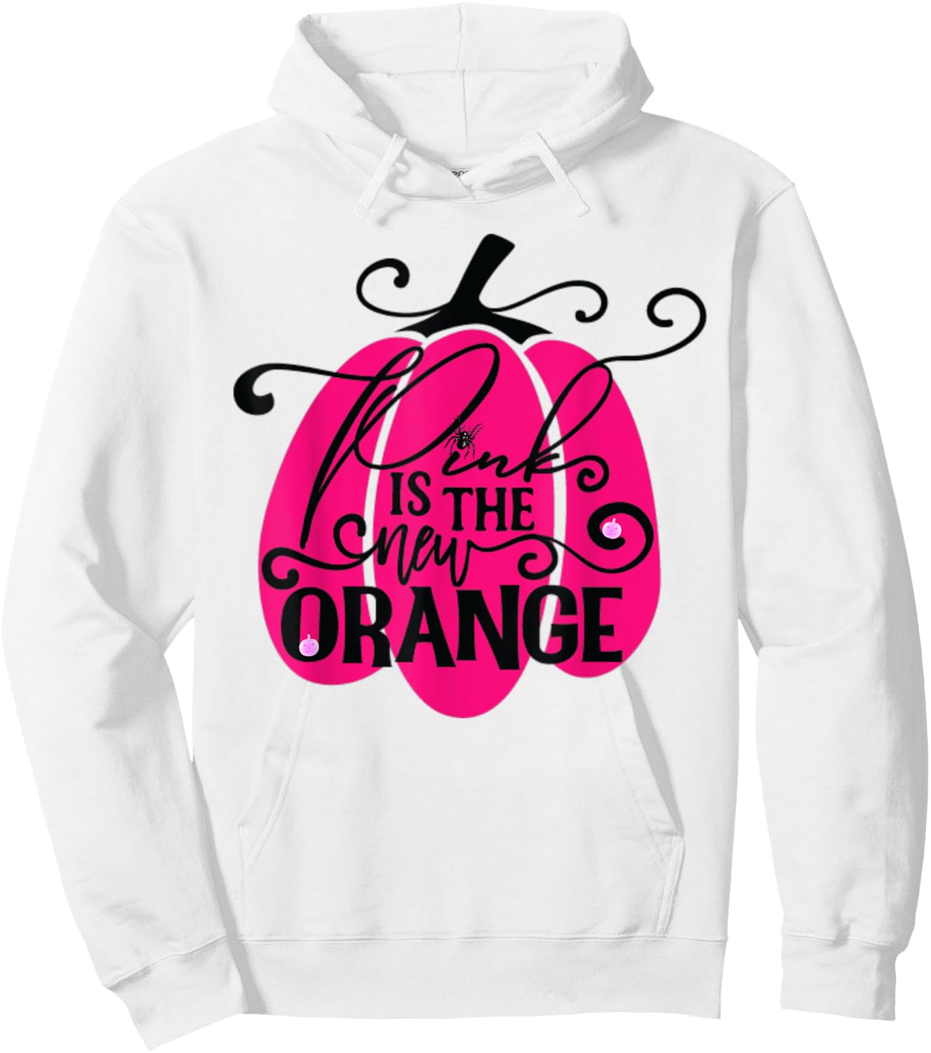 Pink Is The New Orange Pumpkin Breast Cancer Halloween Hoodie - Hoodie | White