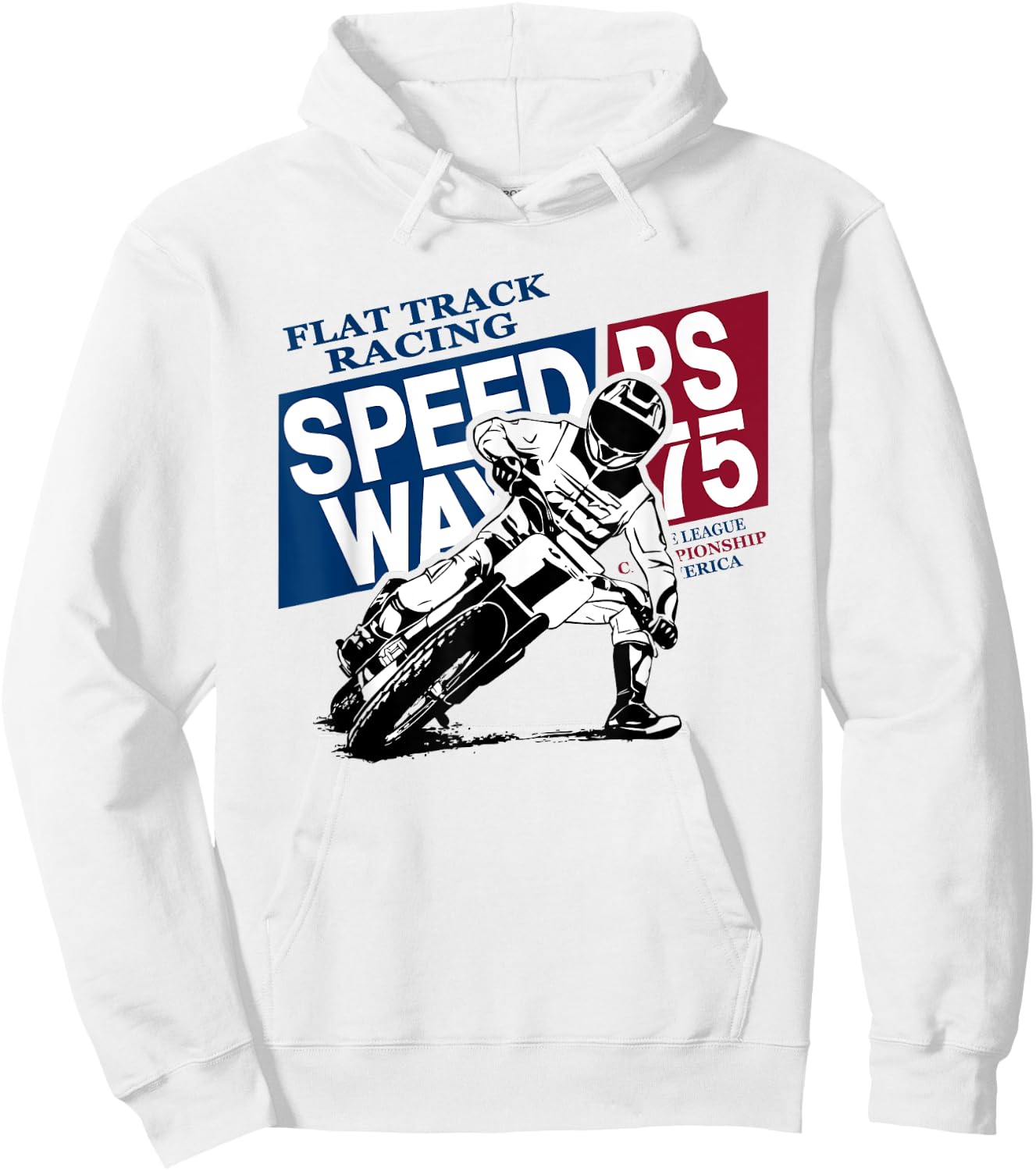 American Flat Track Racer Motorcycle Speedway Hoodie - Hoodie | White