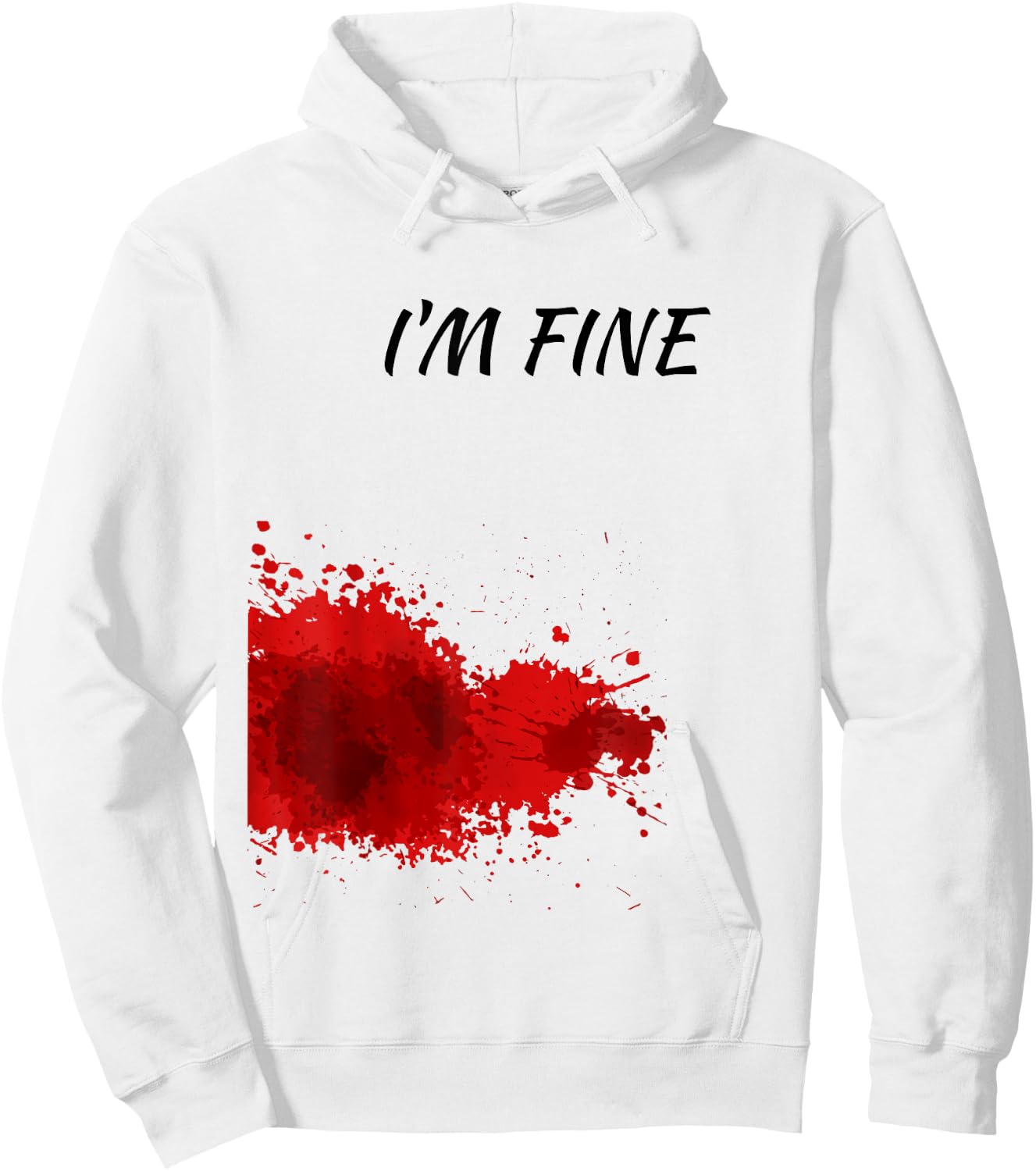 Im Fine, Bloody Hoodie - Hoodie | White