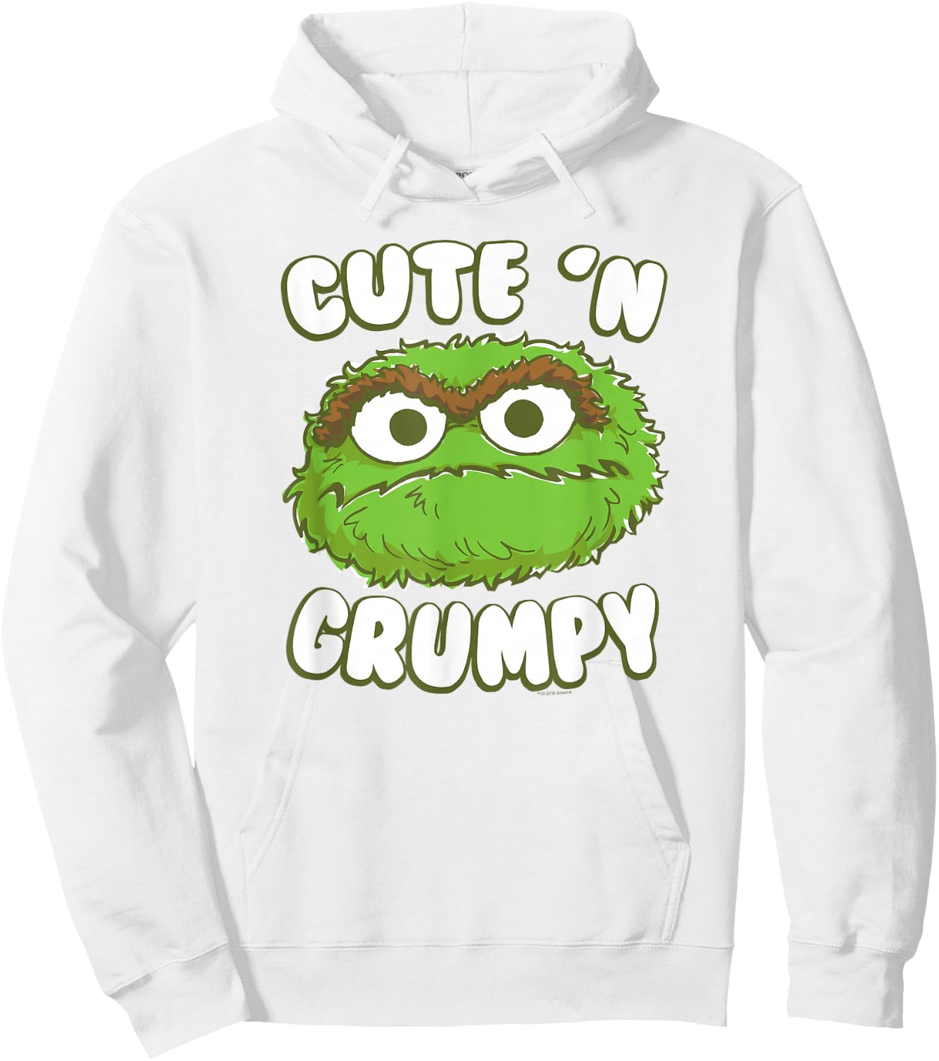Sesame Street Oscar The Grouch Cute 'n' Grumpy Hoodie - Hoodie | White