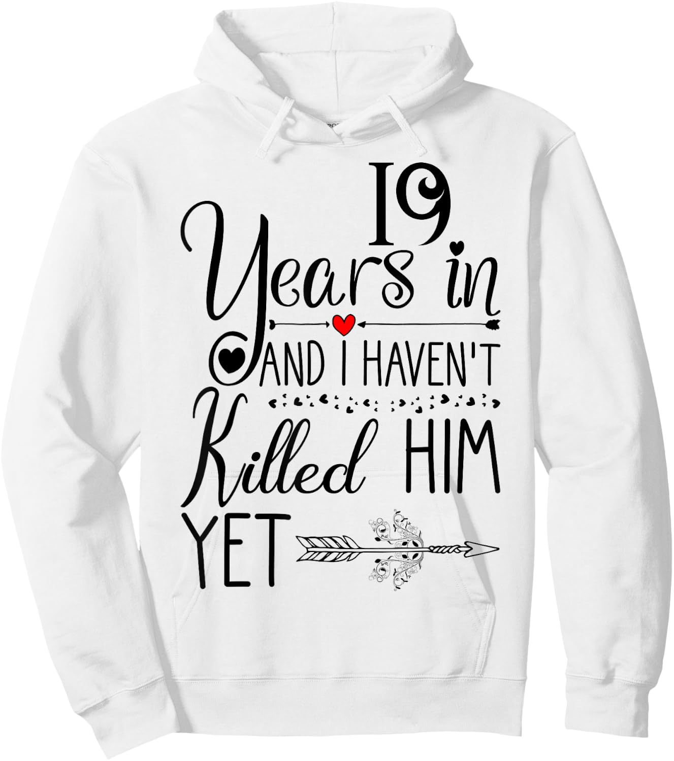 19th Wedding Anniversary Wife - 19 Years of Marriage Hoodie - Hoodie | White
