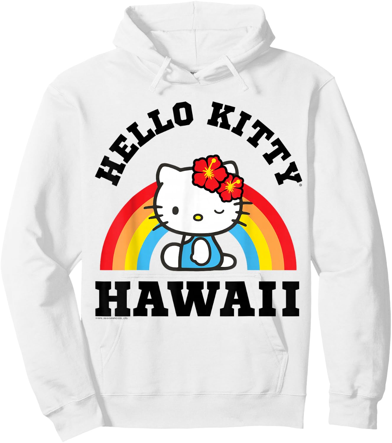 Hello Kitty Hawaii Rainbow Shirt Hoodie - Hoodie | White