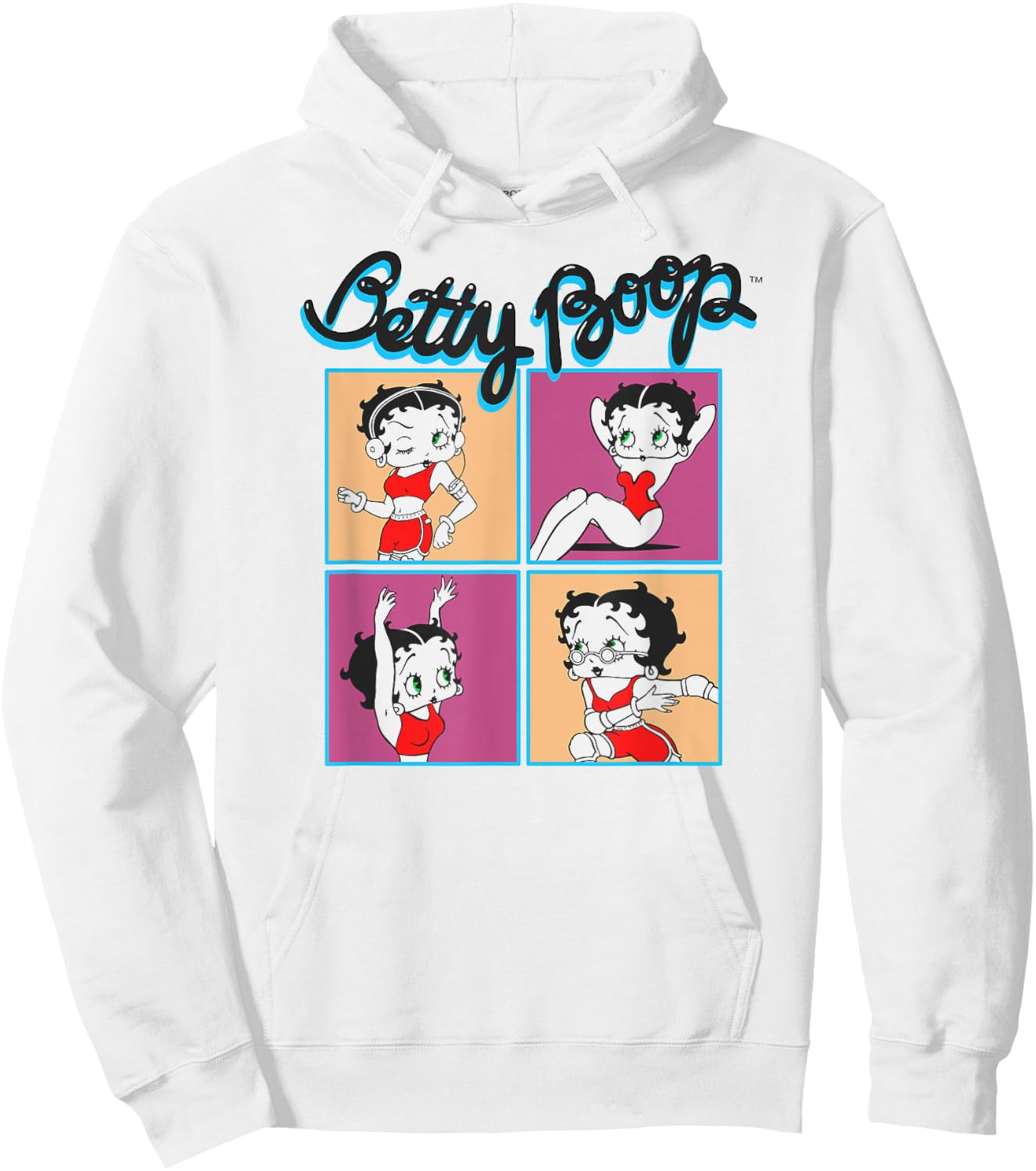Betty Boop Workout Pose Collage Hoodie - Hoodie | White
