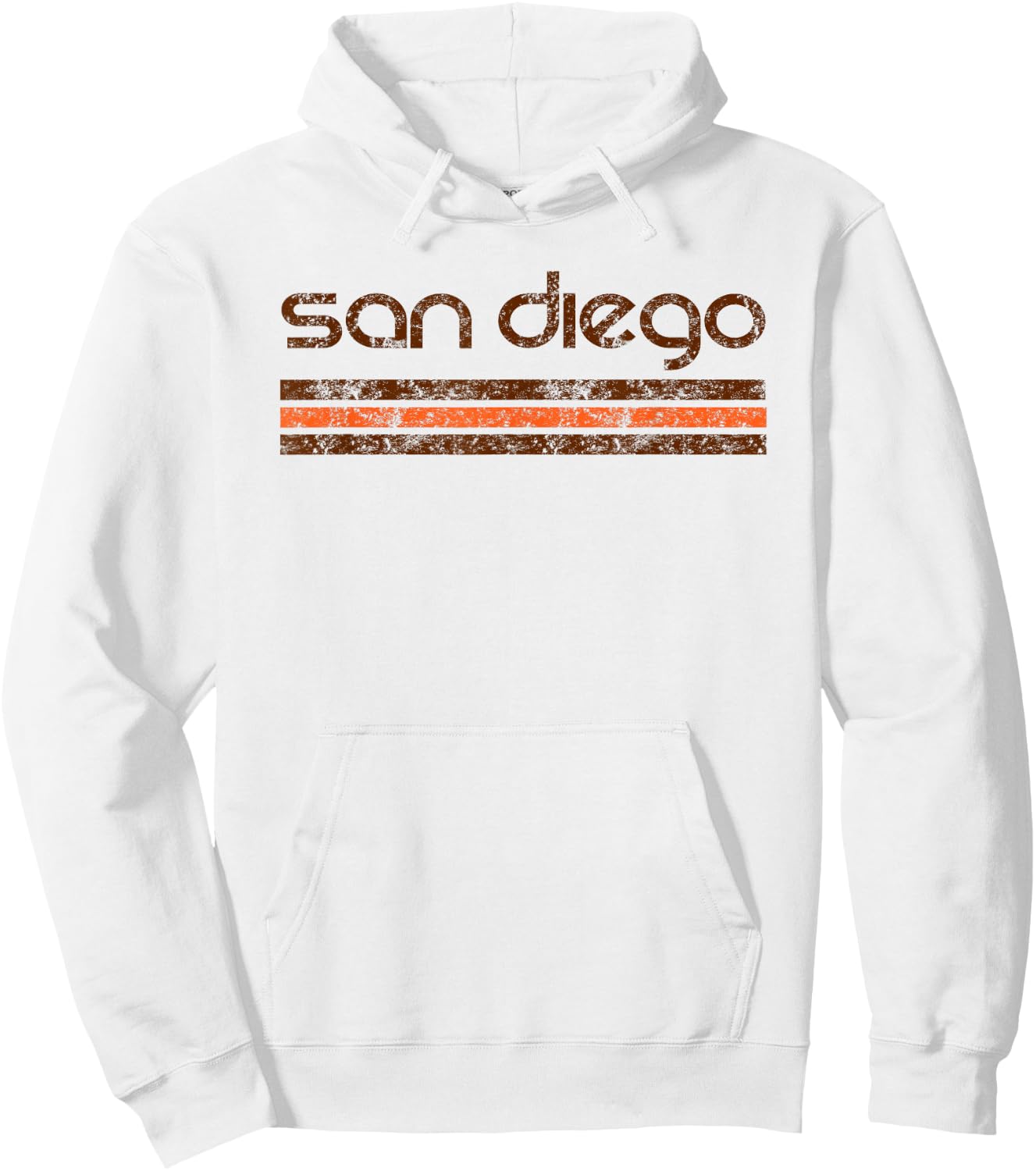 San Diego California Retro Vintage Weathered Hoodie - Hoodie | White