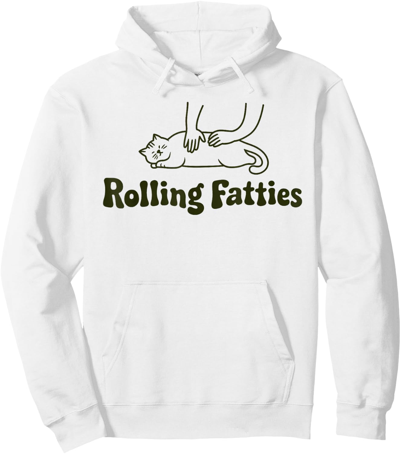 Rolling Fatties Cat Funny Cute Cat Lover Kitten Owner Kitty Hoodie - Hoodie | White