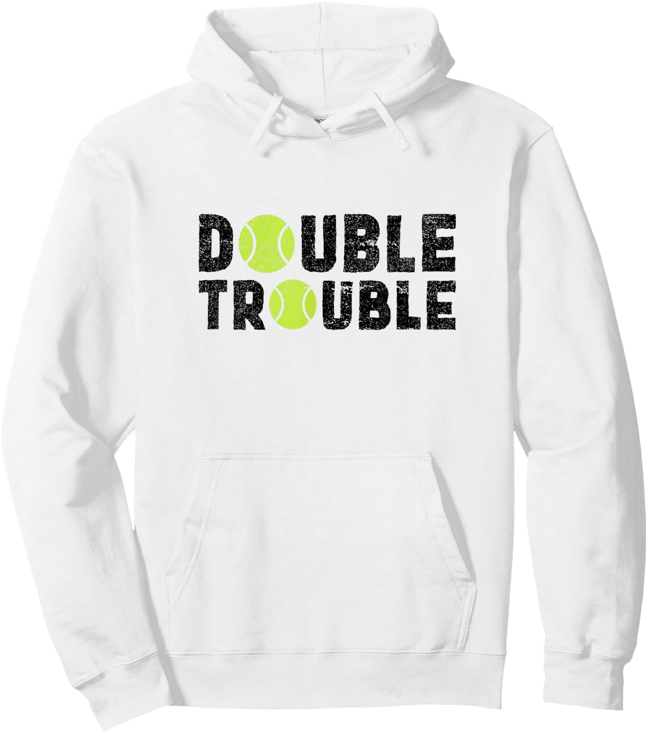 Double Trouble - Doubles Players - Funny Tennis Shirt Hoodie - Hoodie | White