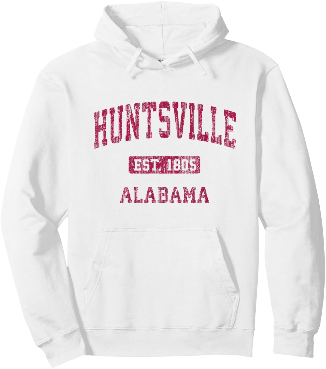 Huntsville Alabama AL Vintage Athletic Sports Design Hoodie - Hoodie | White