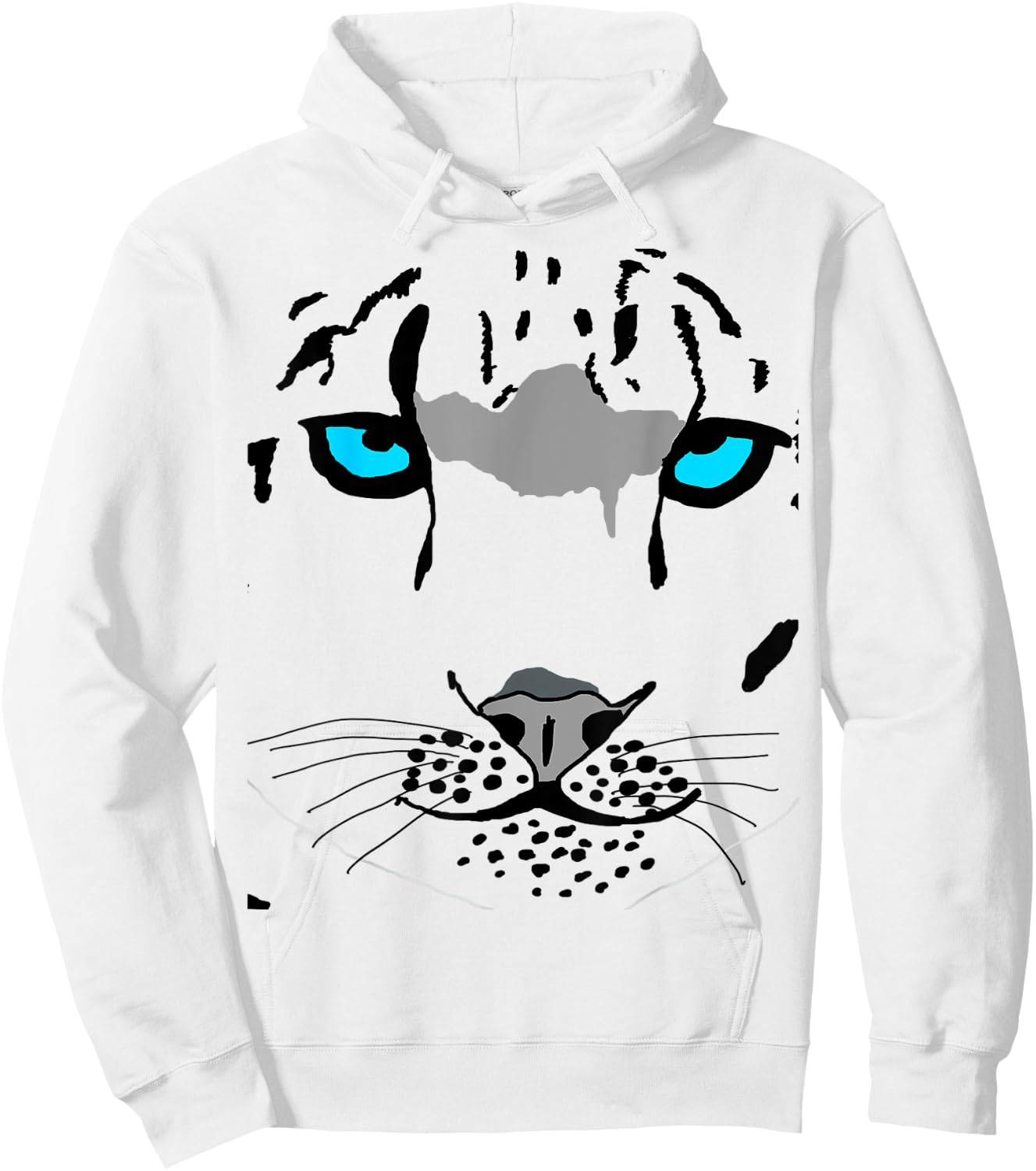 Snow Leopard Costume Big Wild Cat Tiger Halloween Wildcat Men Women Kids Hoodie - Hoodie | White