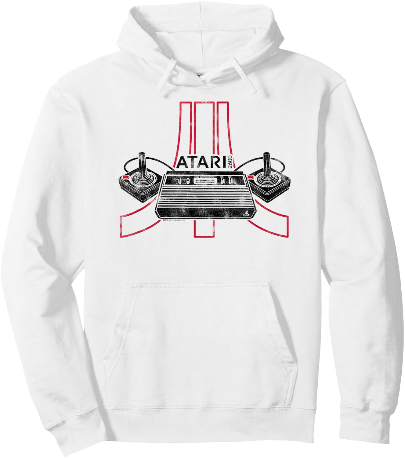 ATARI 2600 Gaming Console & Joysticks Logo Hoodie - Hoodie | White
