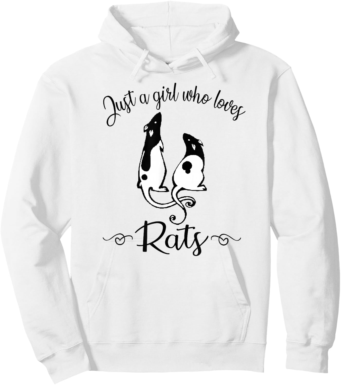 Cute Funny Girl Who Loves Pet Rat Lover Hoodie - Hoodie | White
