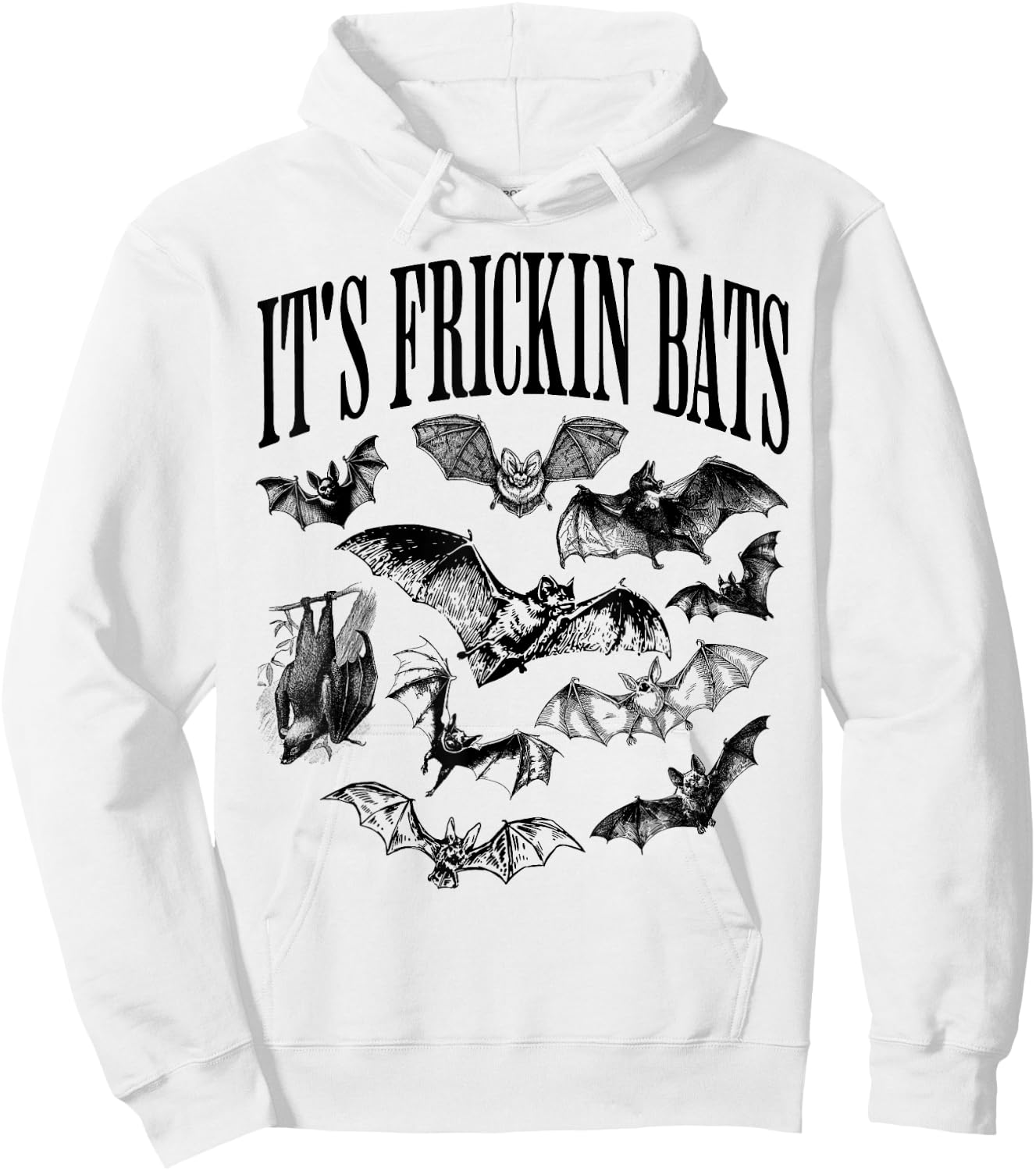 Vintage It's Frickin Bats, Funny and Spooky Halloween Bats Hoodie - Hoodie | White