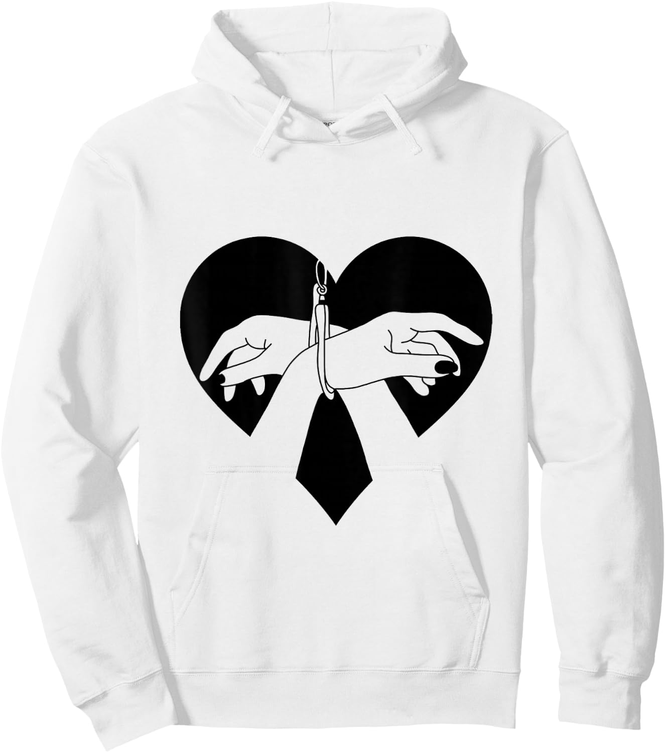 Hand Cuffed BDSM Bondage Heart Hoodie - Hoodie | White