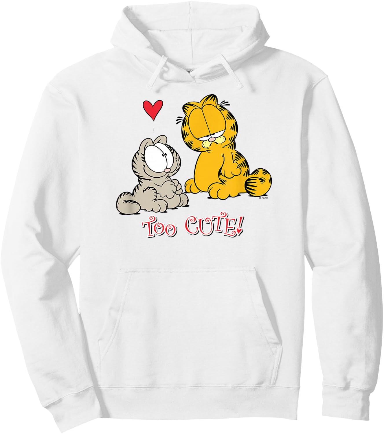 Garfield Too Cute - Women's Classic Fit Pink Cartoon - Small Hoodie - Hoodie | White