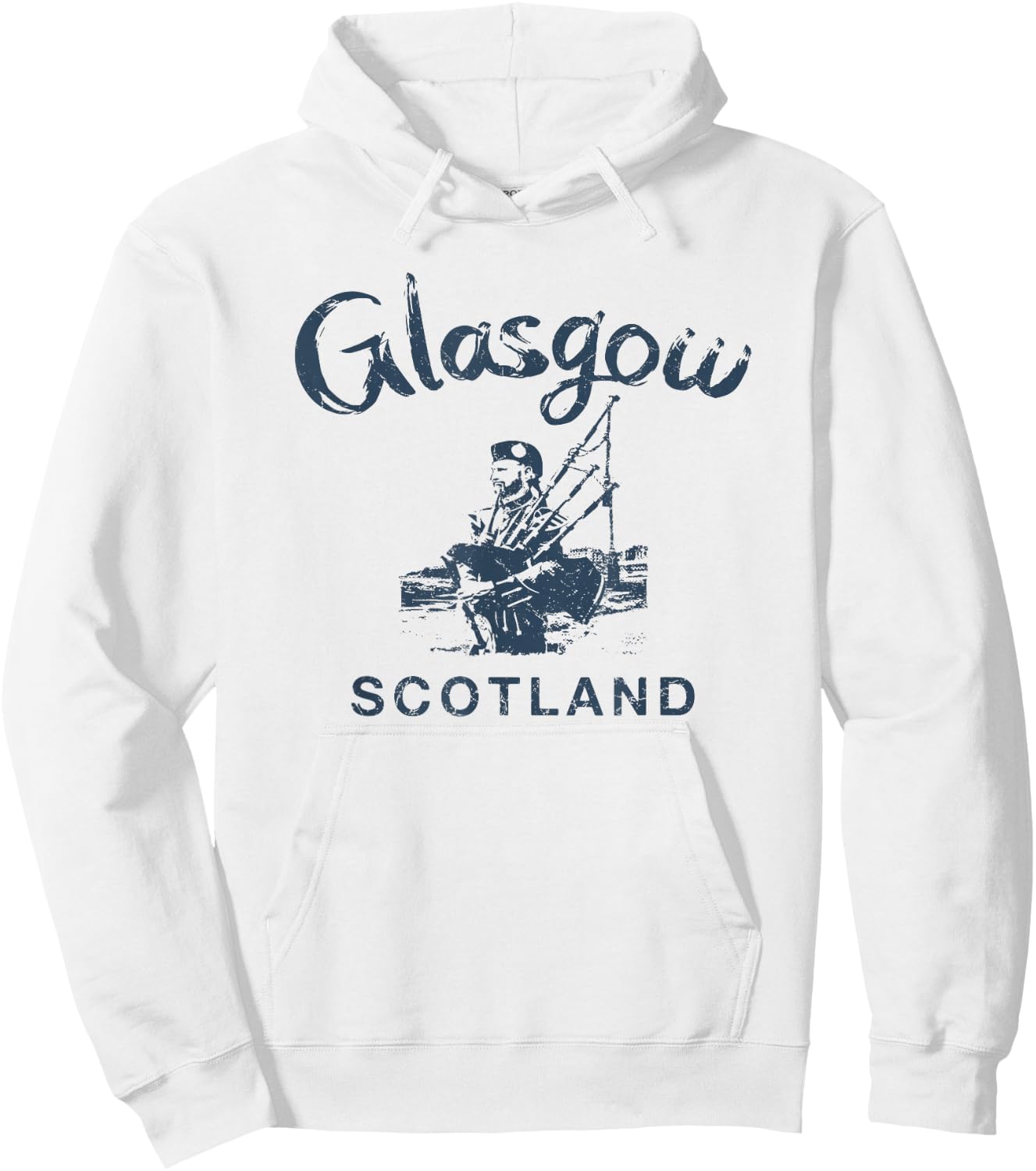 Scotland Glasgow Bagpipes Scottish Vintage Gaelic Hoodie - Hoodie | White