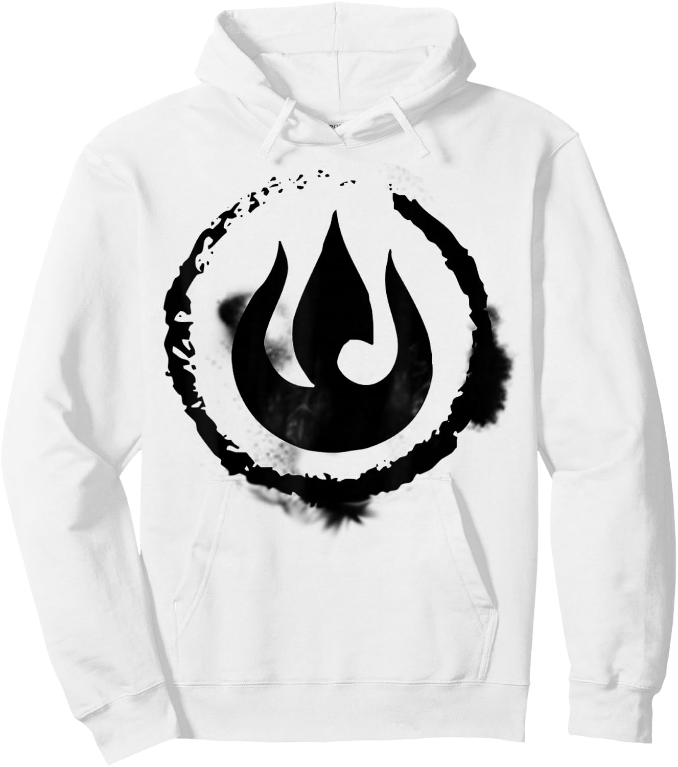 The Legend of Korra Fire Nation Symbol Sketch Hoodie - Hoodie | White