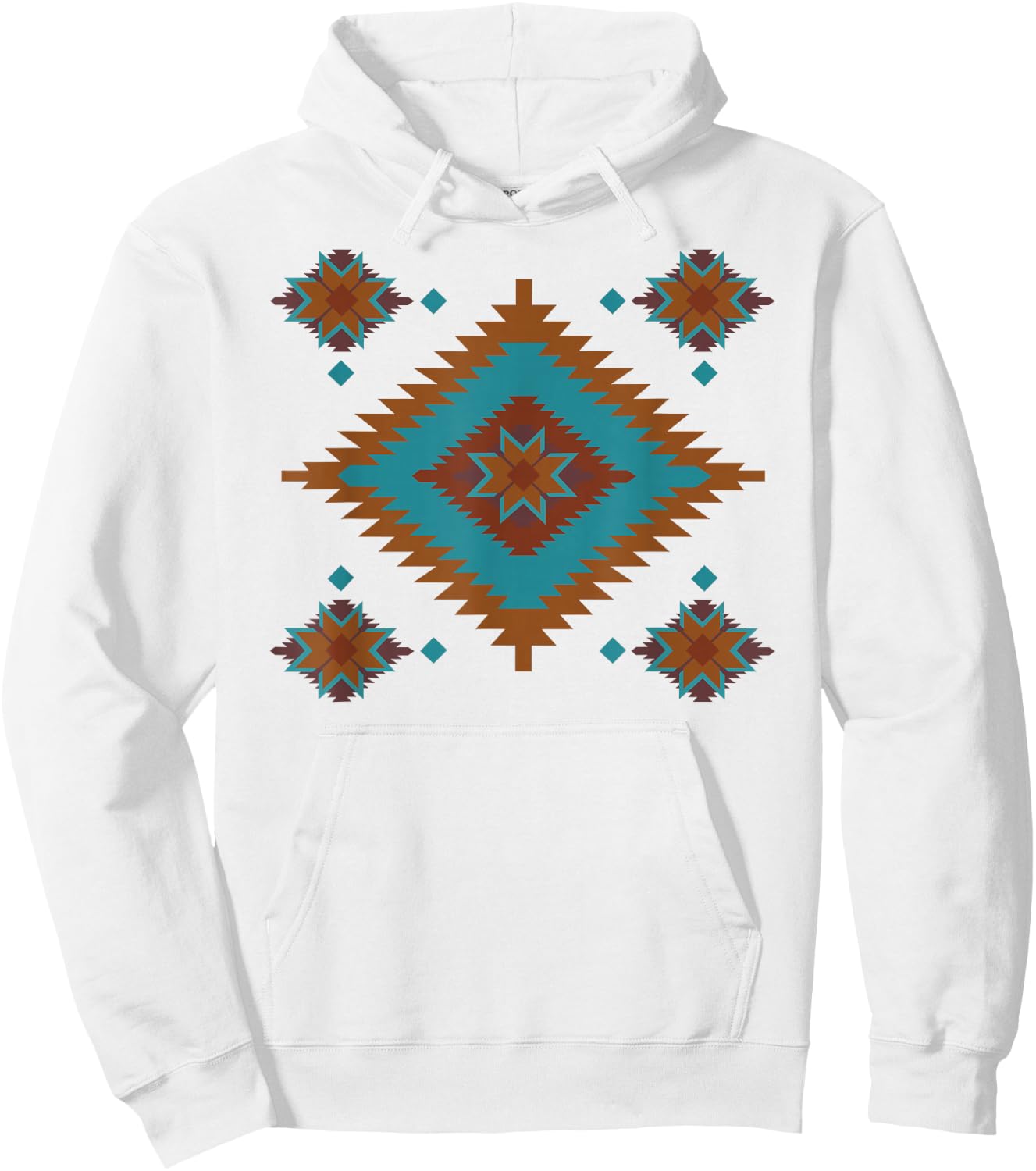Southwestern Santa Fe Tribal Indian Hoodie - Hoodie | White