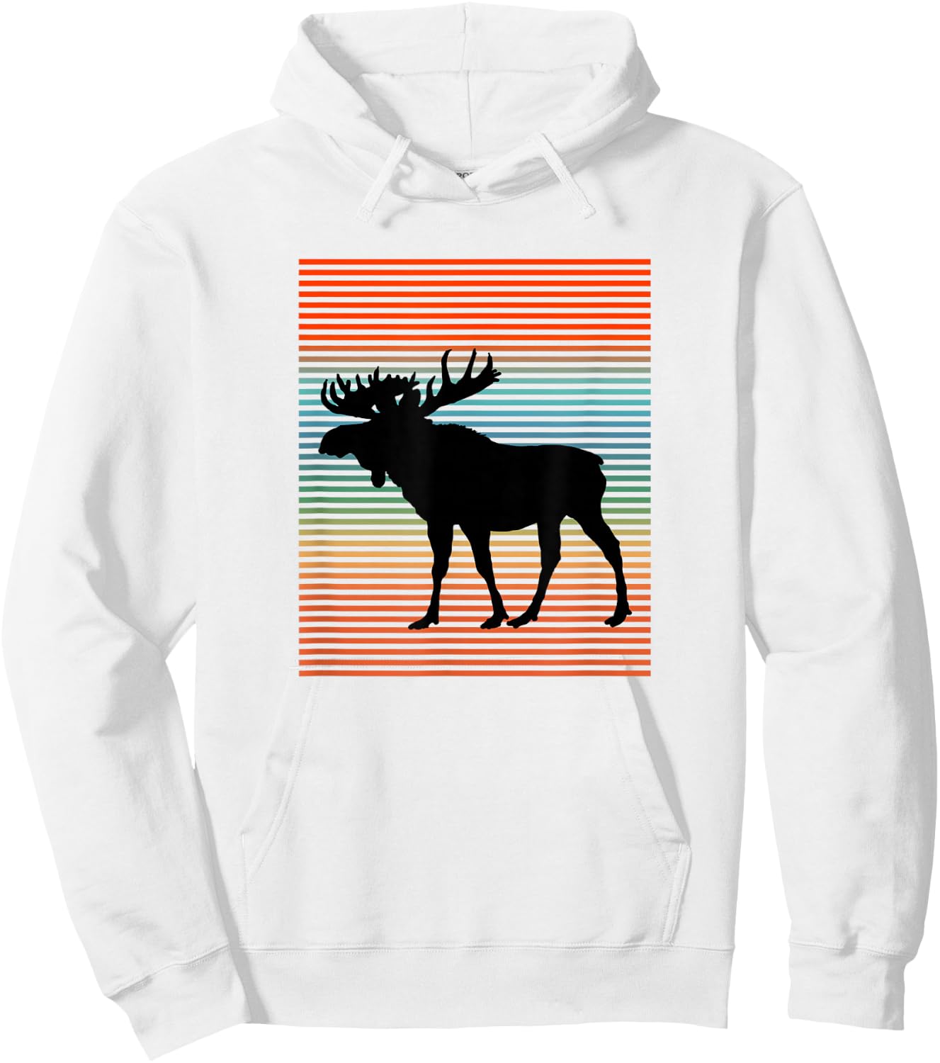 Moose Lover Apparel Vintage Moose - Spirit Animal Hoodie - Hoodie | White