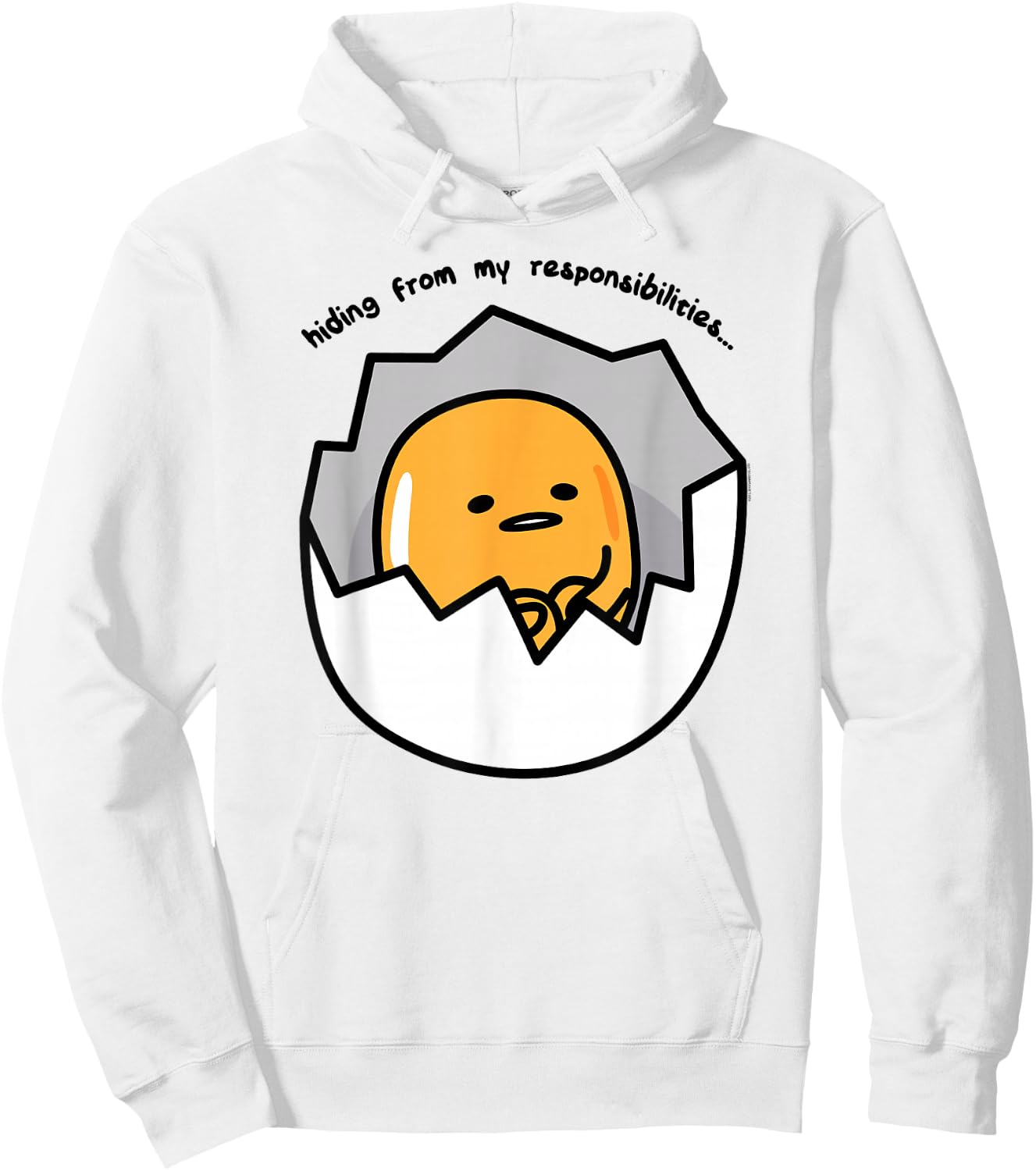 Gudetama the Lazy Egg Hiding from Responsibilities Hoodie - Hoodie | White
