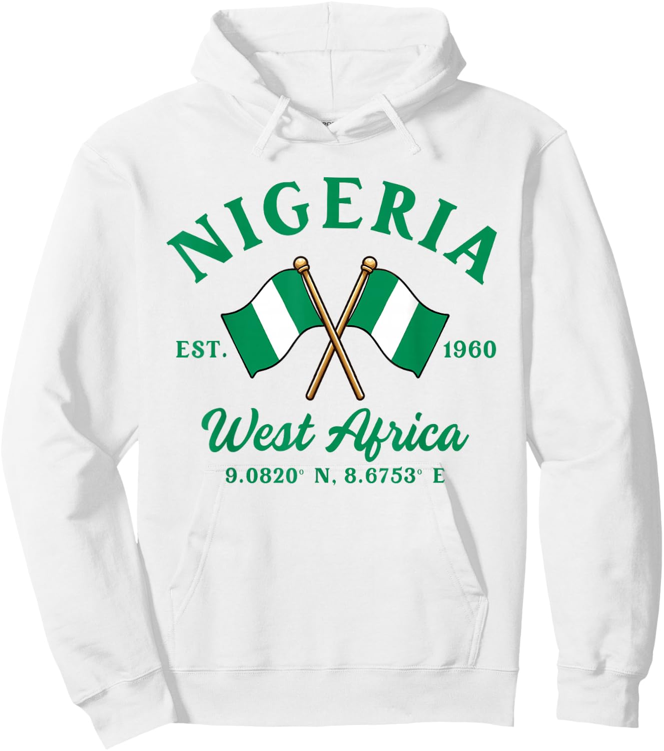 Nigeria Nigerian Cross Flag Nigerian Root Pride Heritage Hoodie - Hoodie | White