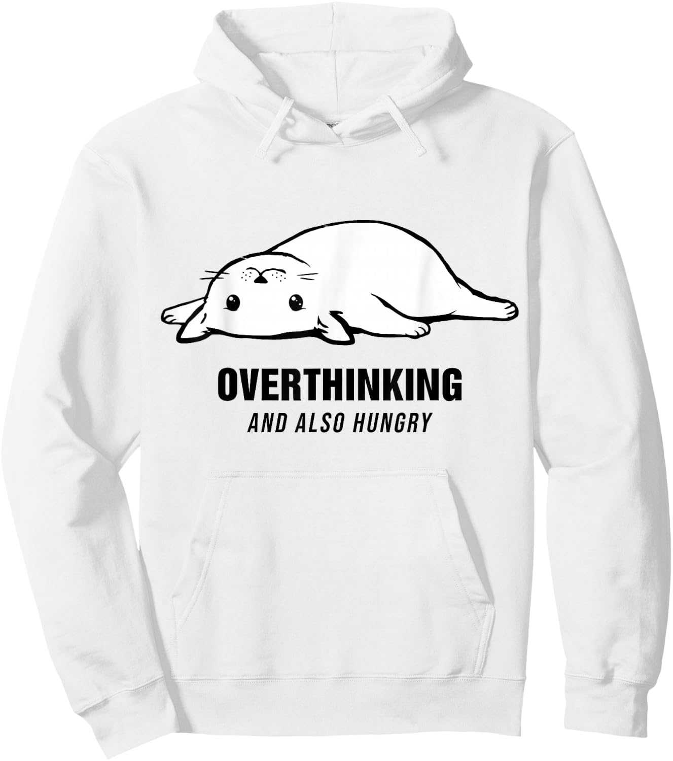 Overthinking and Also Hungry Funny A Cat Hoodie - Hoodie | White