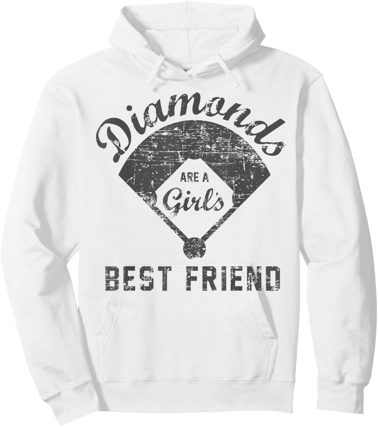 Diamonds are a Girl's Best Friend Shirt Softball Mom Gift Hoodie - Hoodie | White