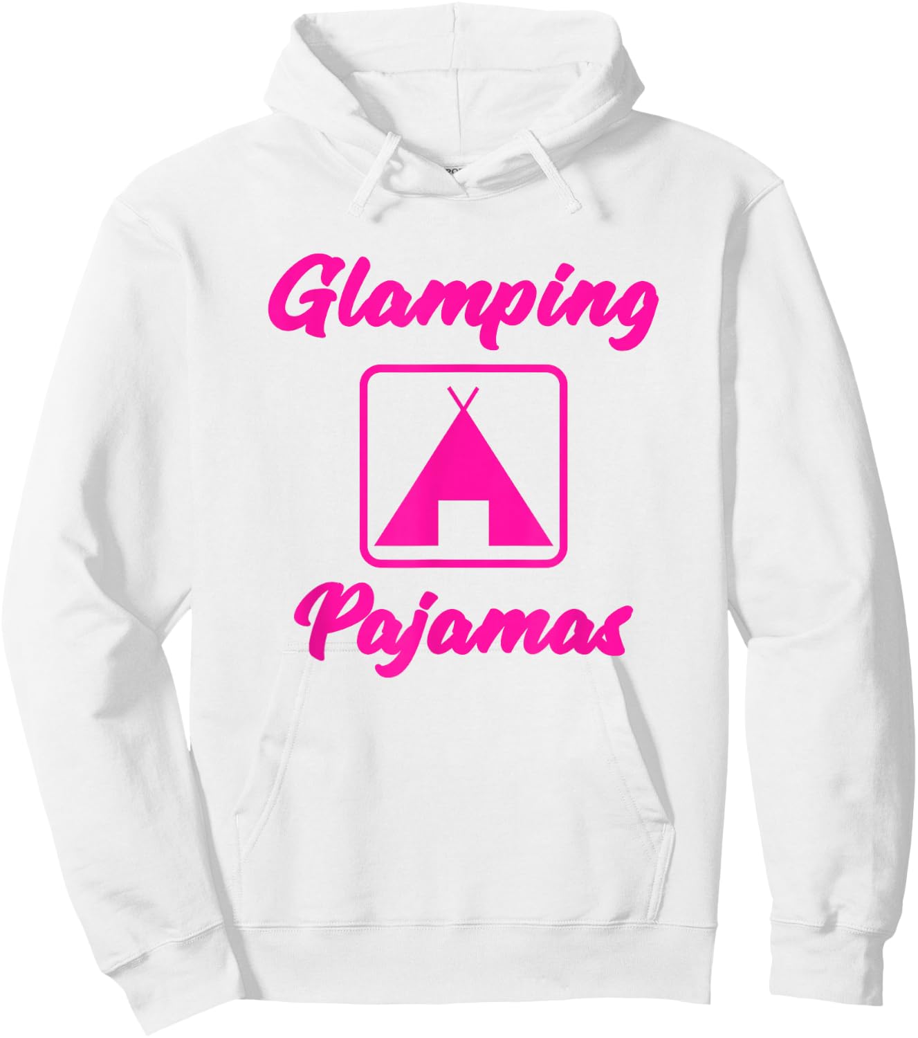 Women Camping Pajamas Shirt Happy Camper Pajamas T Shirt Hoodie - Hoodie | White