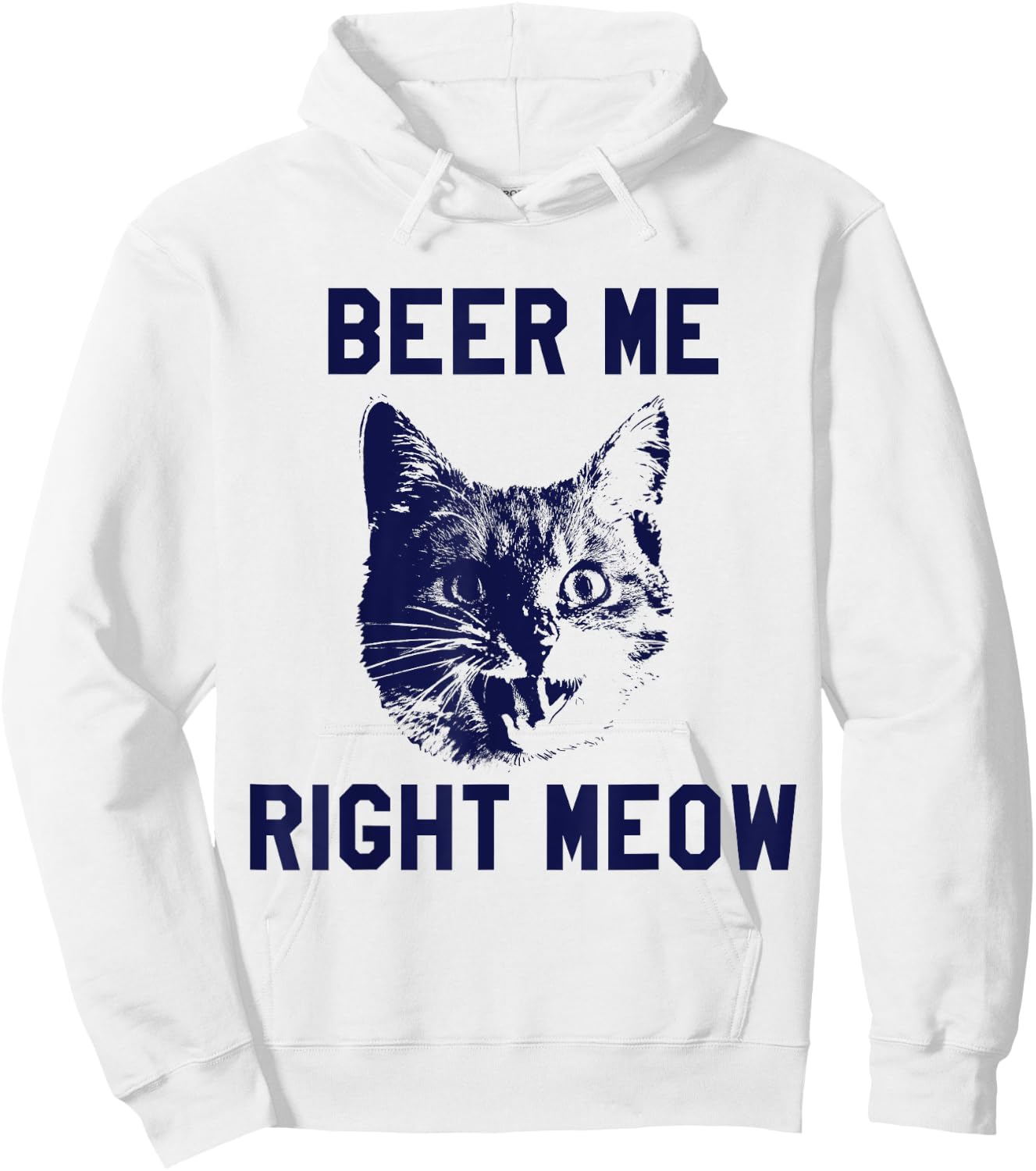 Beer Me Right Meow Funny Cat Beer Men Women Hoodie - Hoodie | White