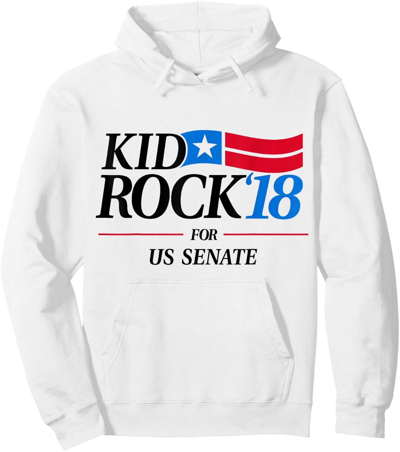 Kid for US Senate 2018 Men's In Rock We Trust Hoodie - Hoodie | White