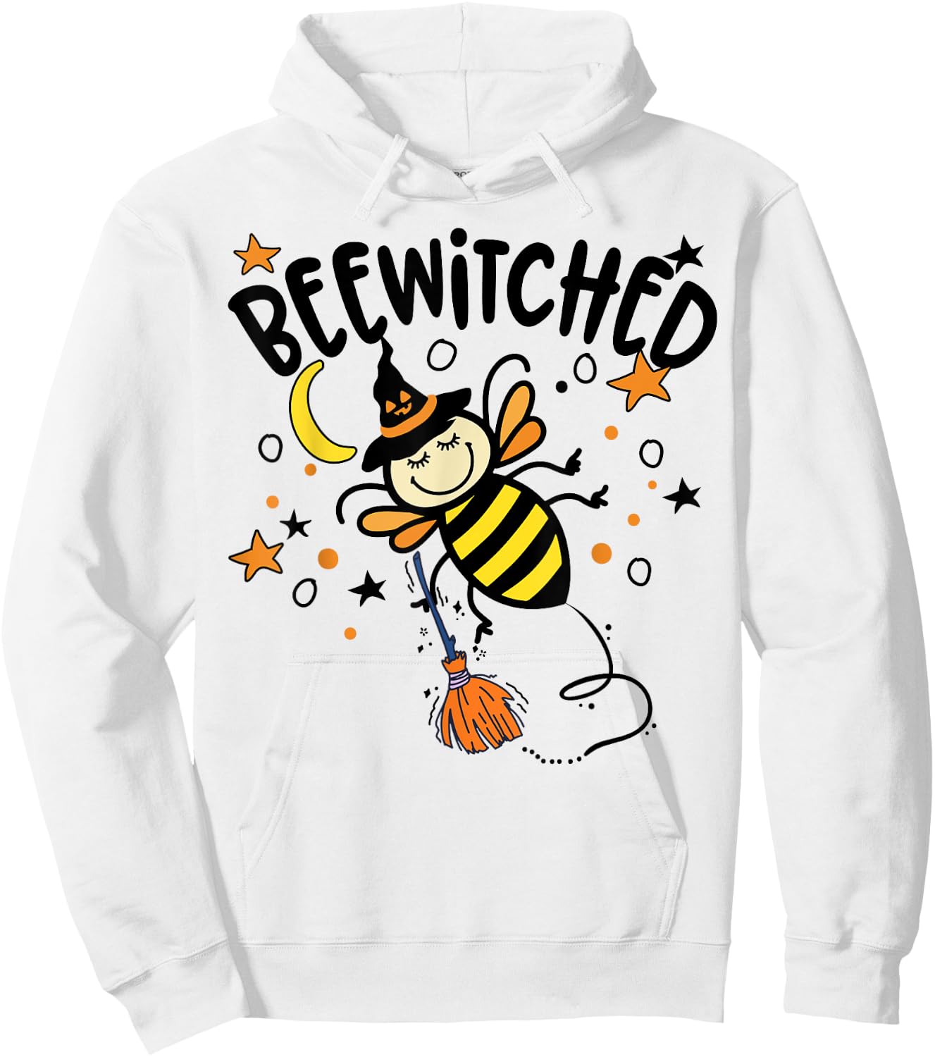Kids halloween bee witch Bewitched broomstick witch's hat Hoodie - Hoodie | White