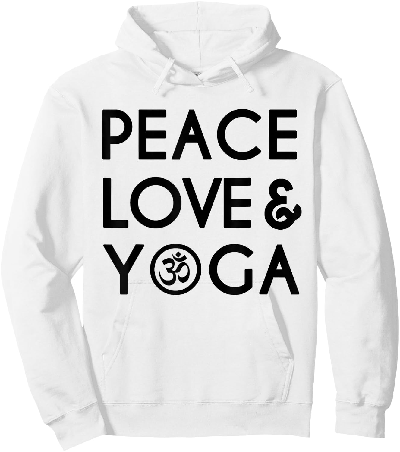 Peace Love and Yoga Om Symbol Yogi Yoga Quote Hoodie - Hoodie | White