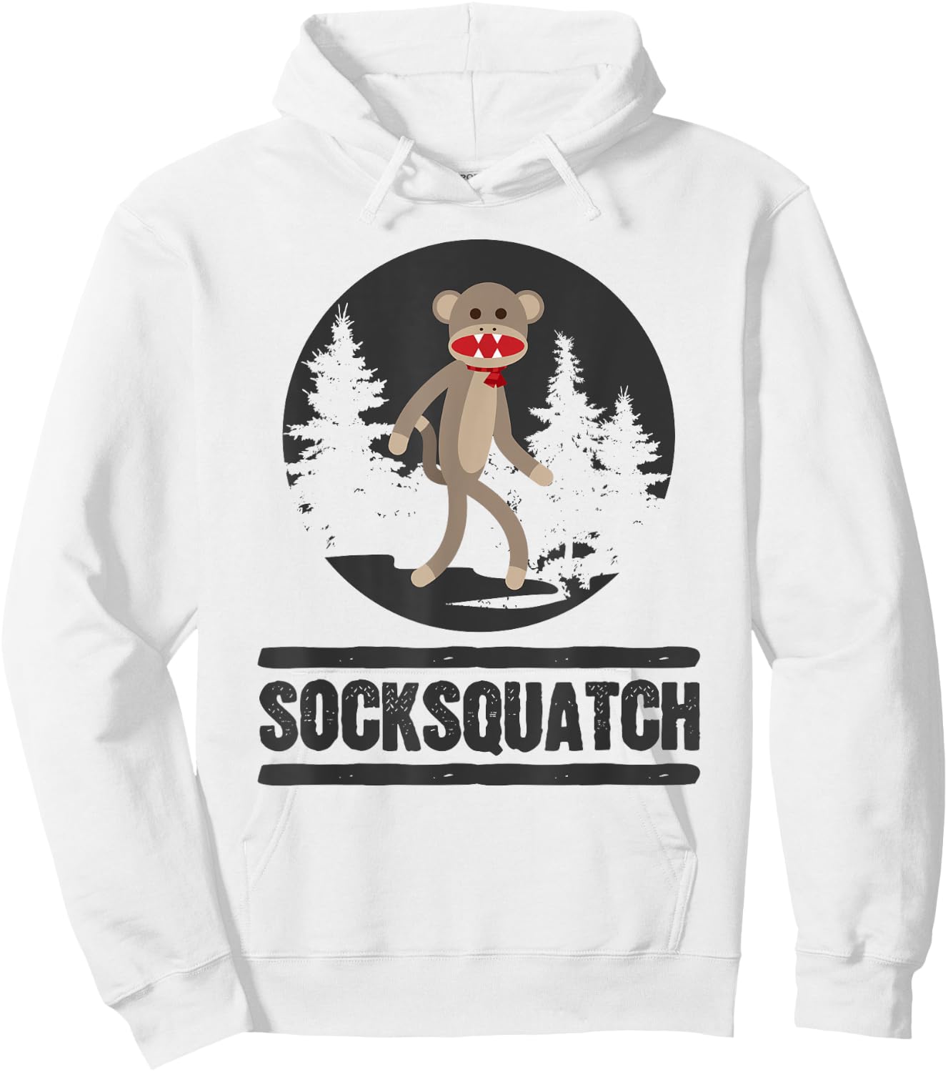 Funny Bigfoot Sighting Sock Monkey Squatch Socksquatch Hoodie - Hoodie | White
