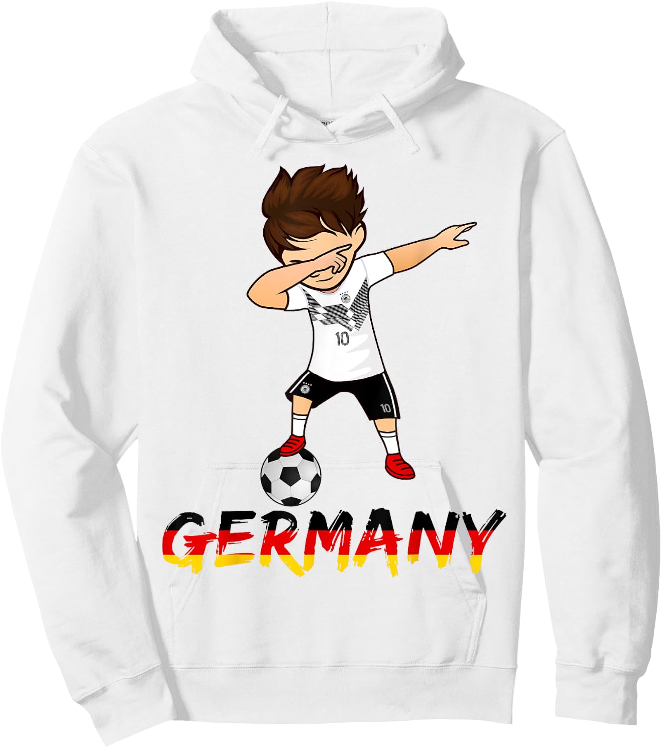 Dabbing Germany Soccer Boys German Football Kit Hoodie - Hoodie | White